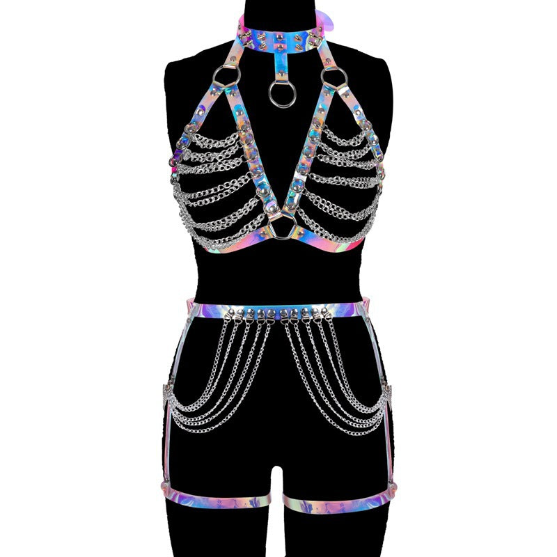 Mermaid Techno Holographic Harness Set