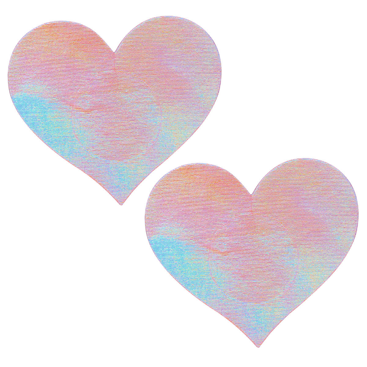 Pinky Holographic Heart Pasties