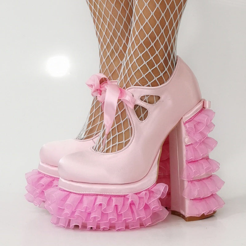 Baby Pink Platform Heels