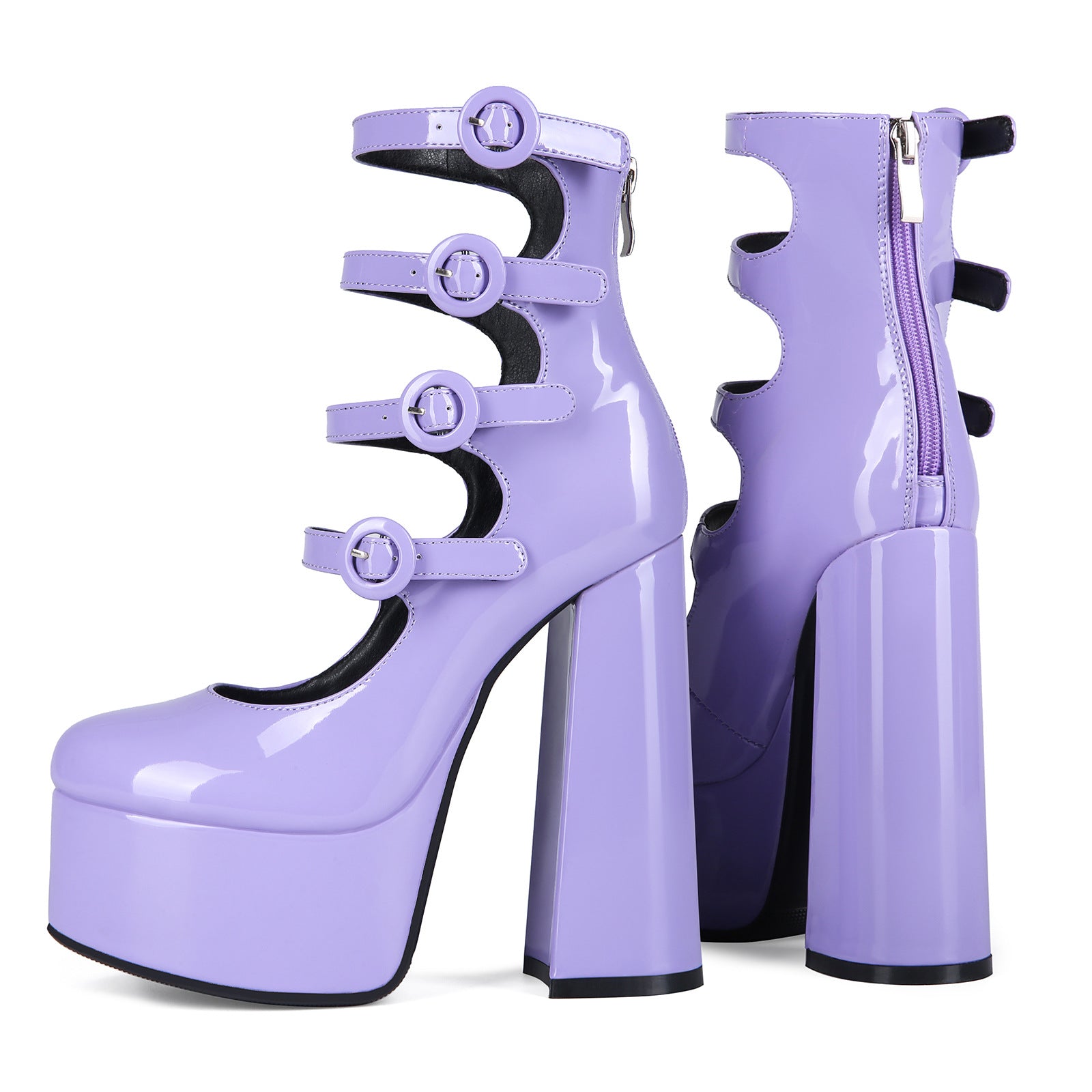 Rave Princess Platform Heels - Shine Purple