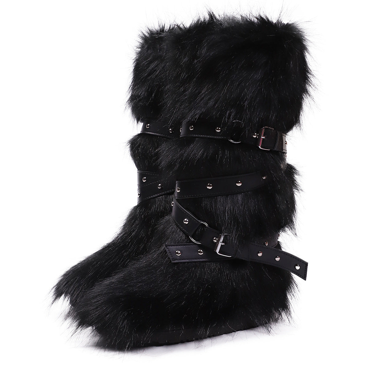 Wild Instincts Faux Fur Boots - Black