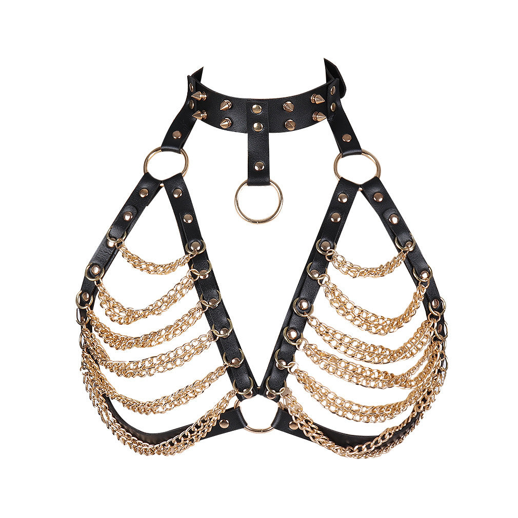 Techno Spike Harness Chain Top