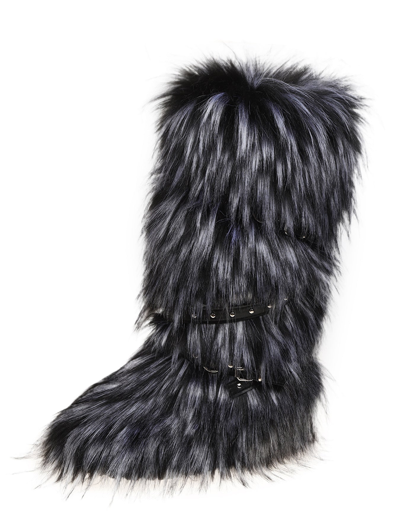 Winter Grey Funky Tall Fuzzy Boots