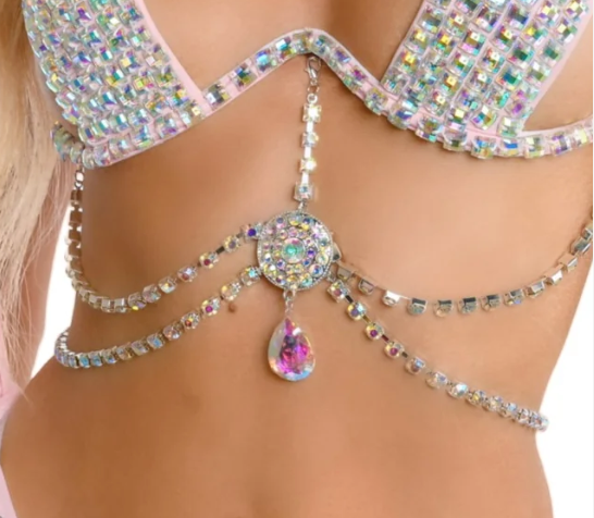 Cosmic Diva Top-Baby Pink-Chain Piece ONLY