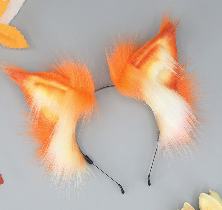 Neon Orange Fox Fuzzy Headband