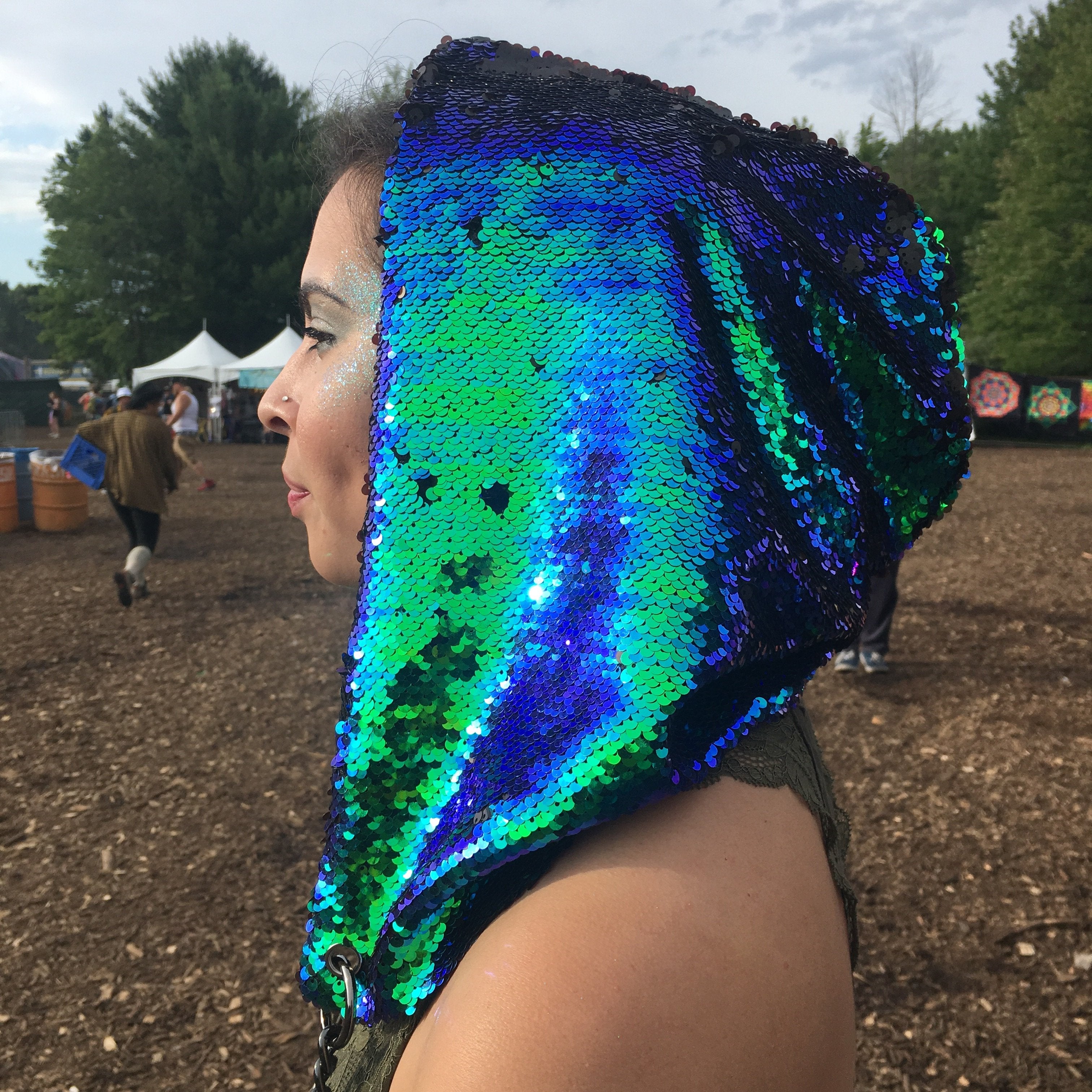 Forest Sequin Hood