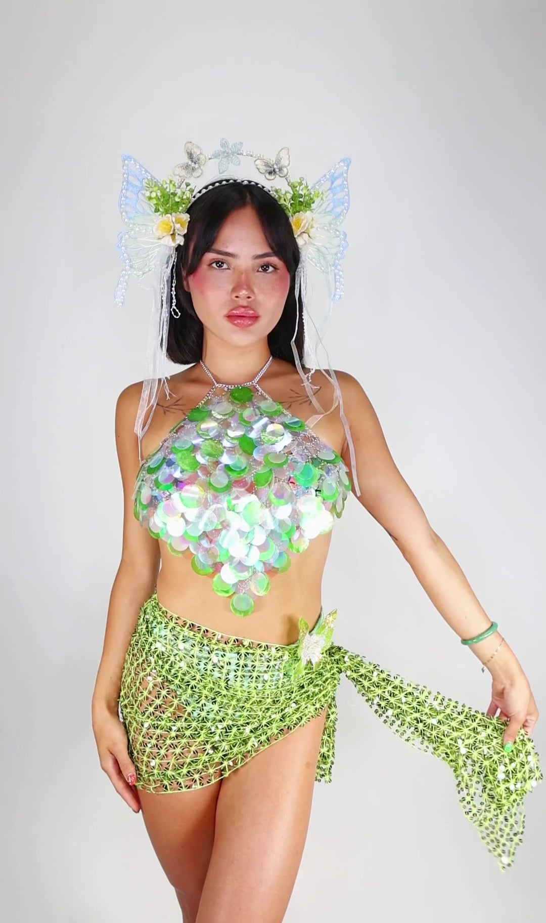 Green Glitter Goddess Wrap