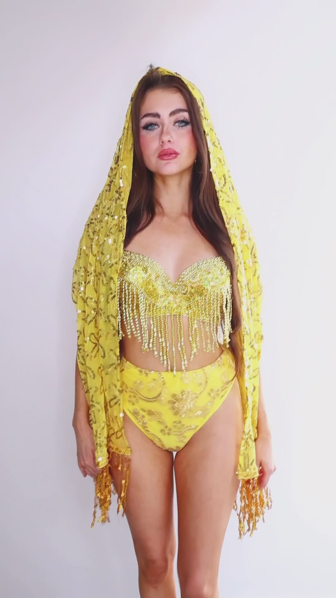 FULL OUTFIT- Gold Fantasy Goddess (3 pcs)