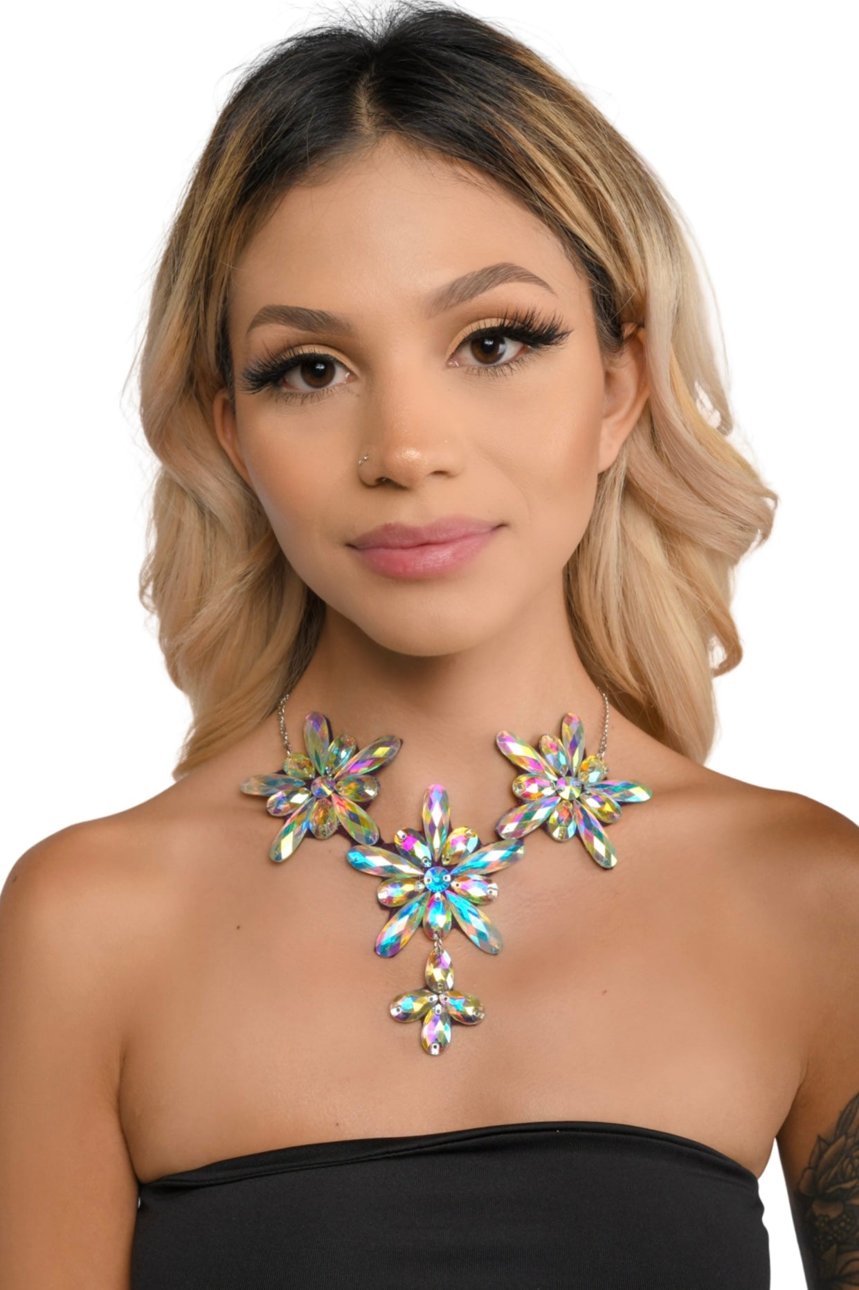 Flower Iridescent Carnival Necklace