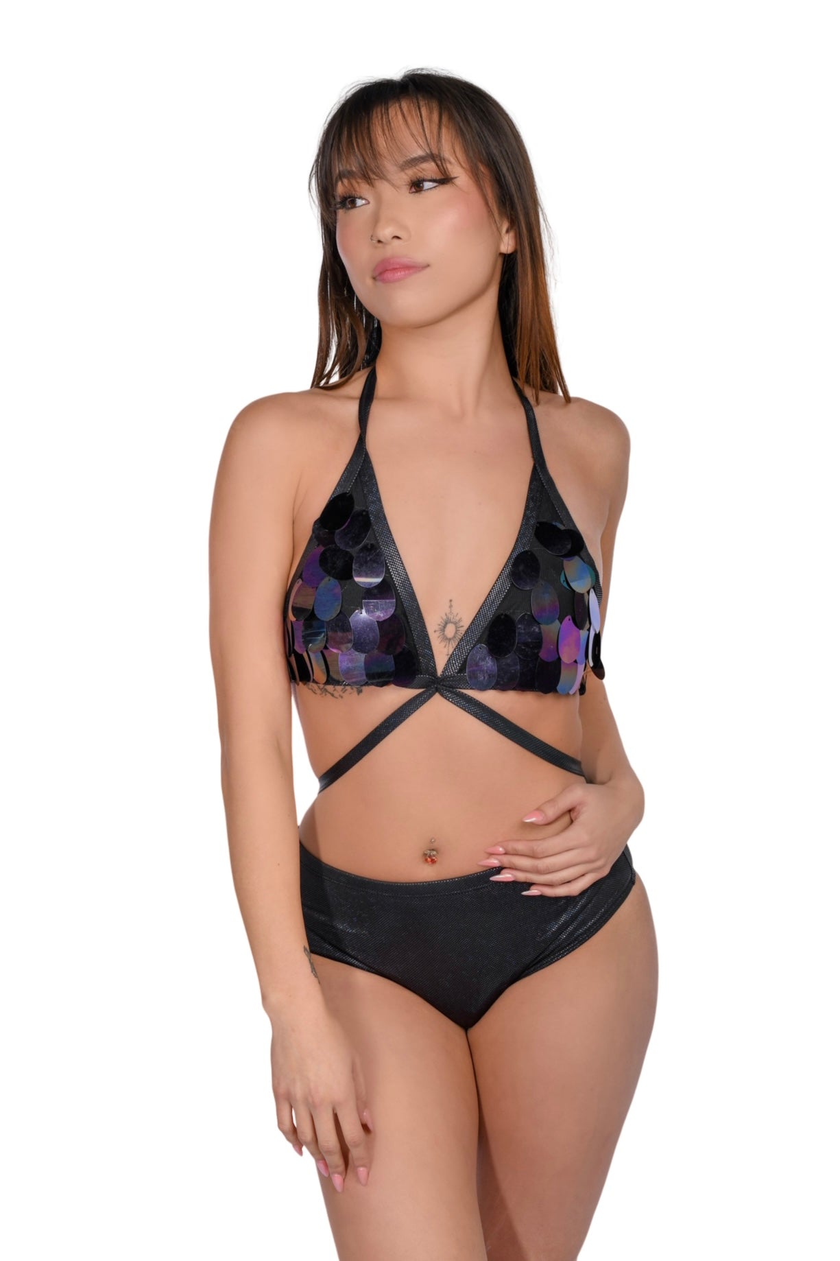 Obsidian Galaxy Aura Unicorn Sequin Bodysuit