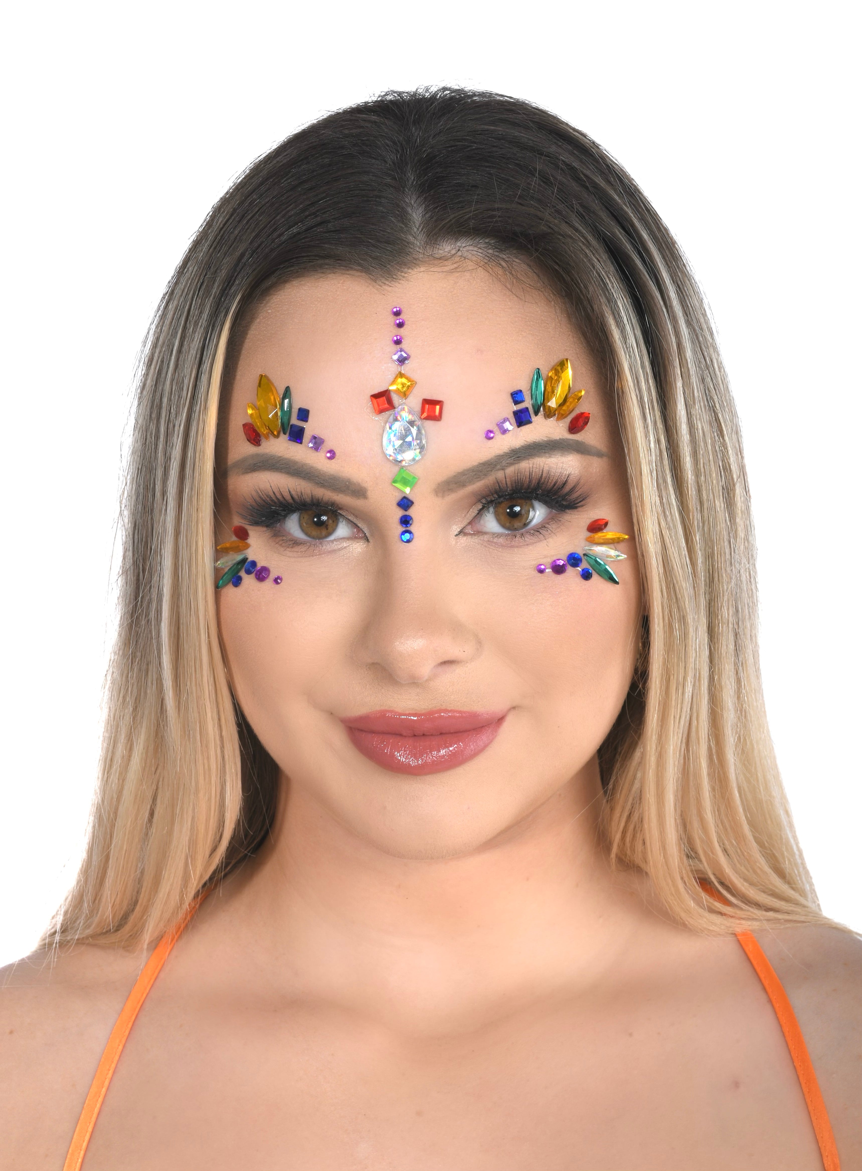 Rainbow Rhinestone Crystal Face Jewels