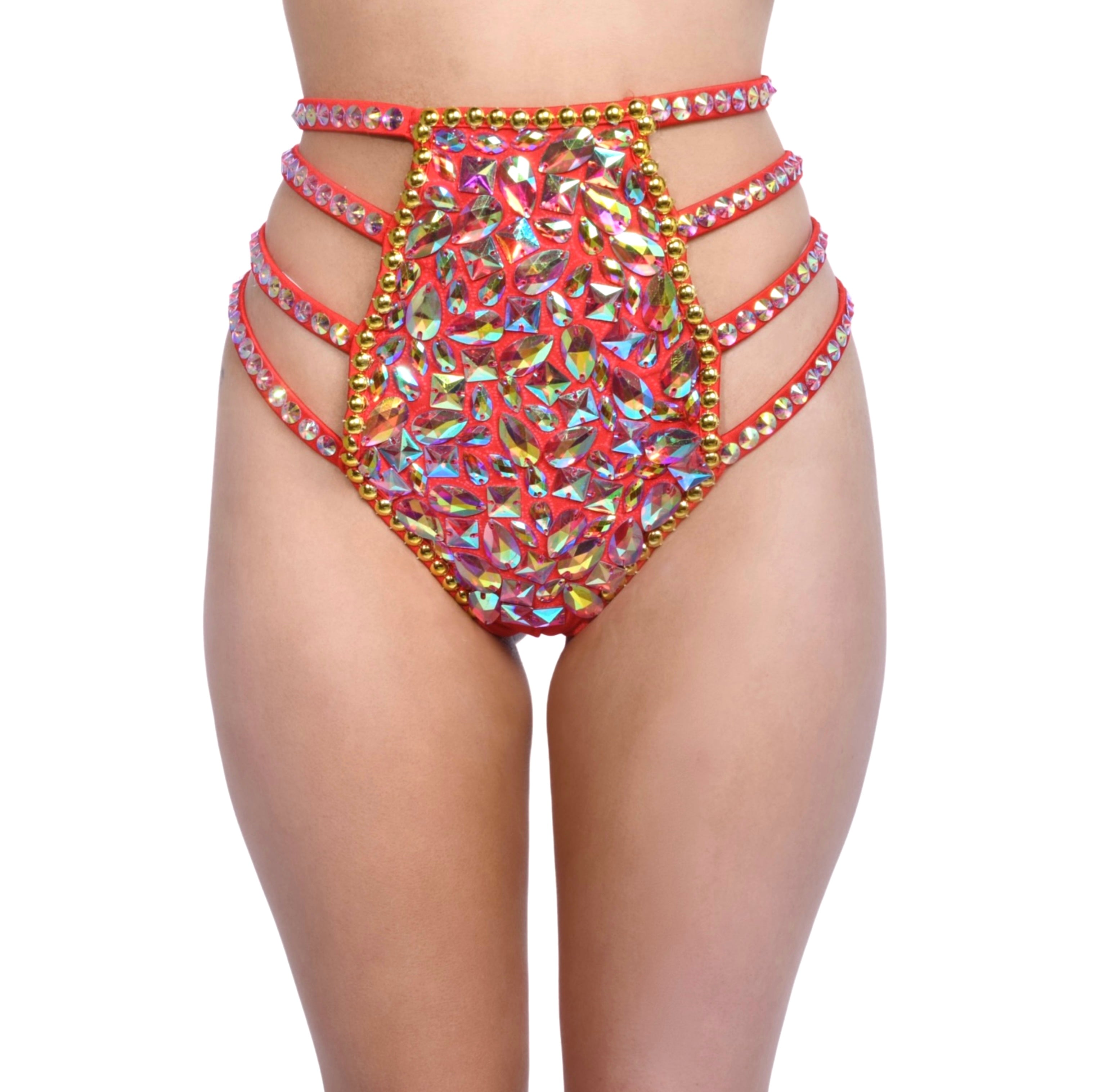 Red Sapphire Rhinestone Bottoms