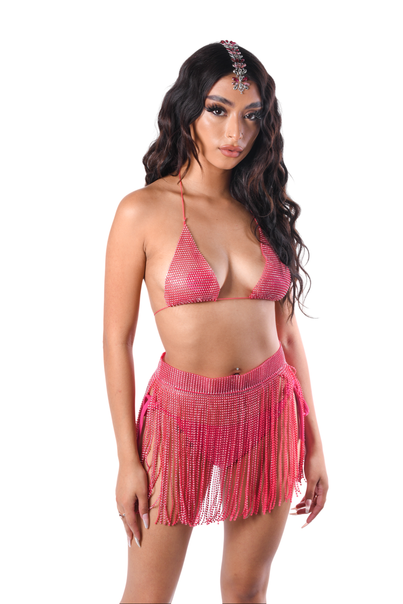 Rose Pink Rhinestone Set