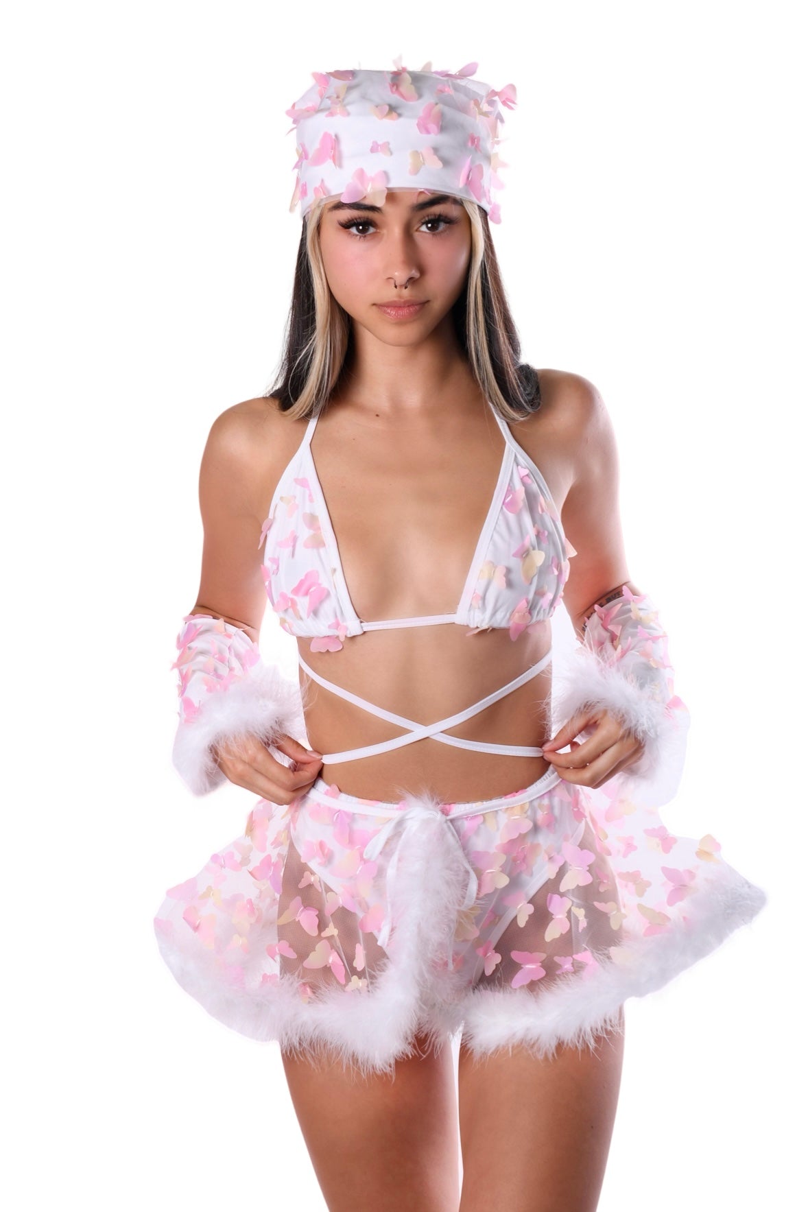 Pink Butterfly Fuzzy 3D Set (5pcs)