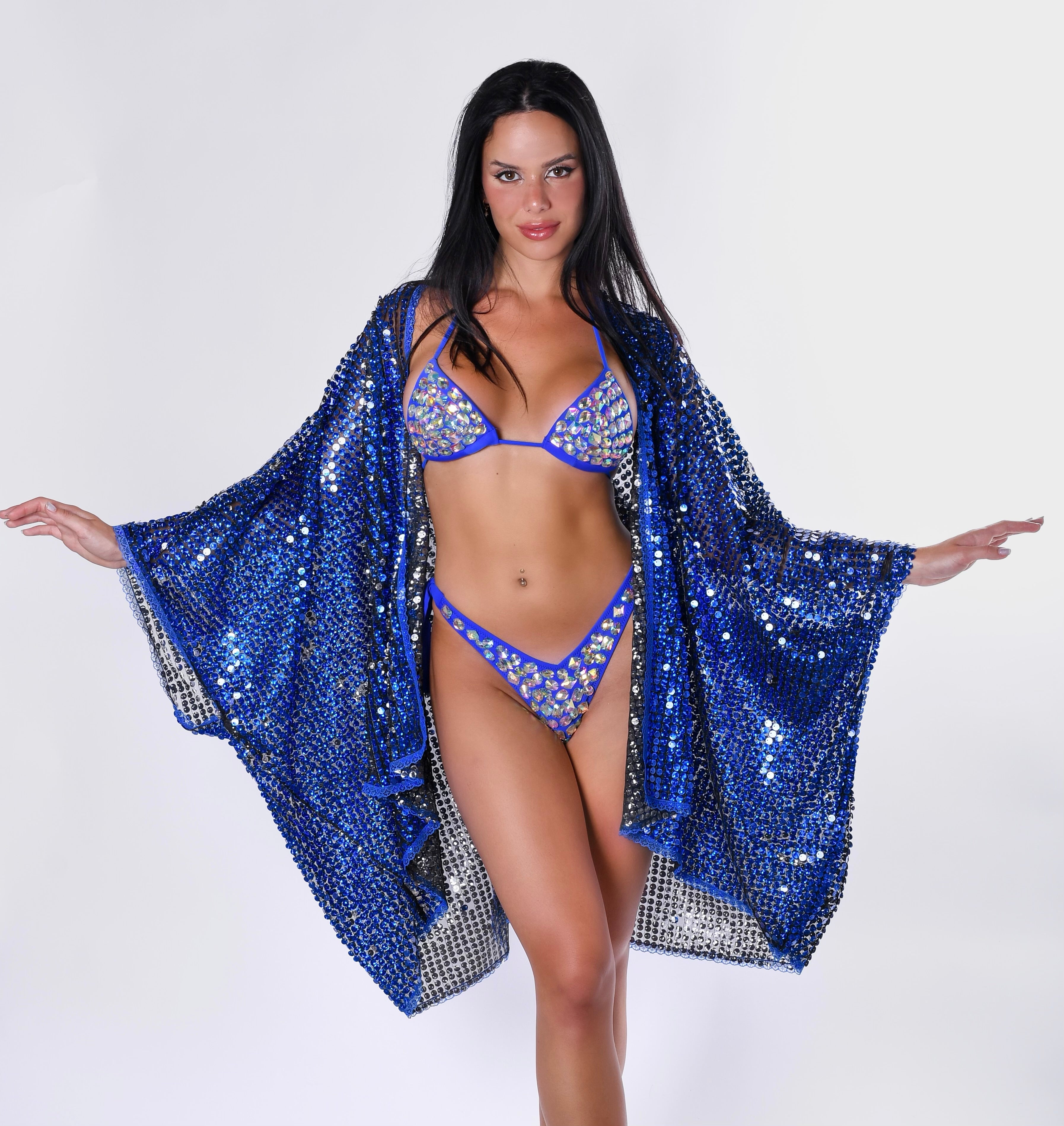 Sequin Kimono - Deep Ocean