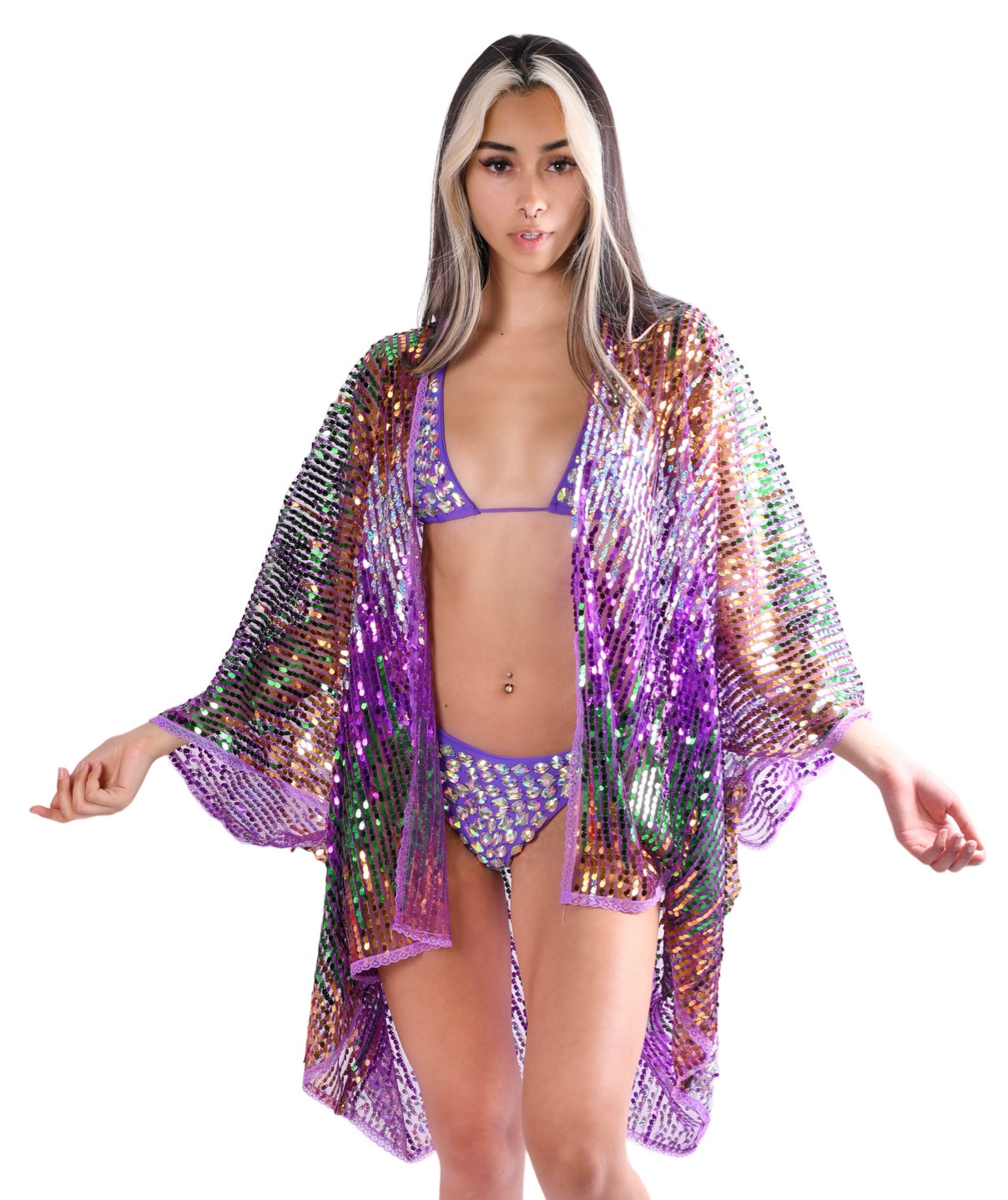 Disco Sequin Kimono - Mermaid