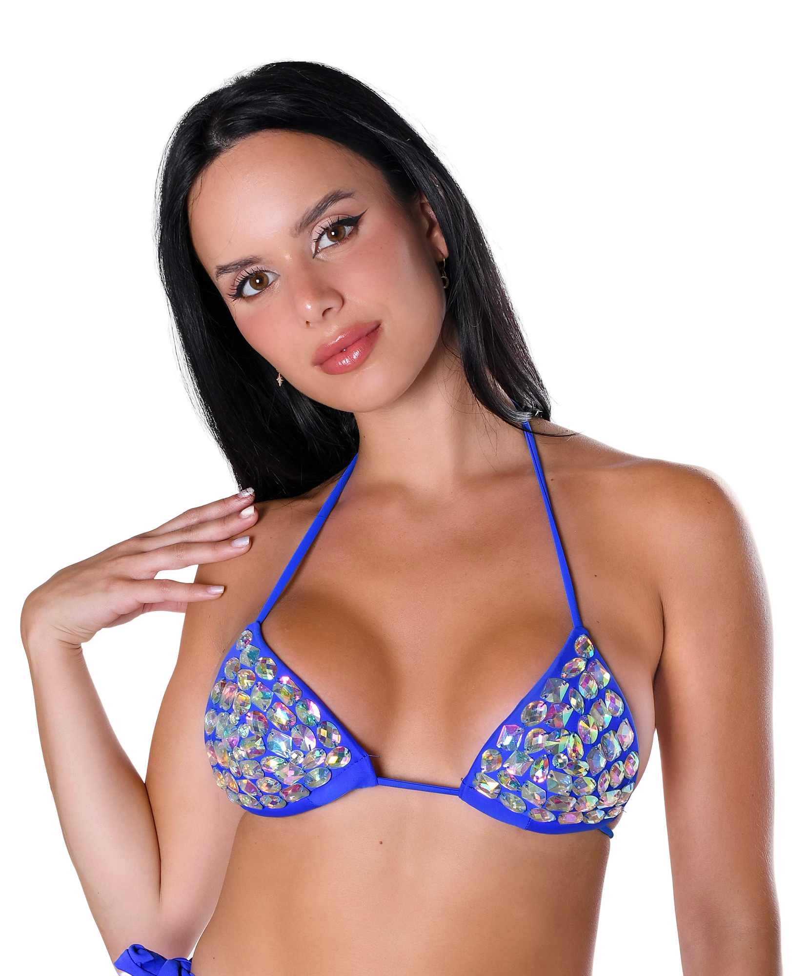 Blue Sapphire Rhinestone Top