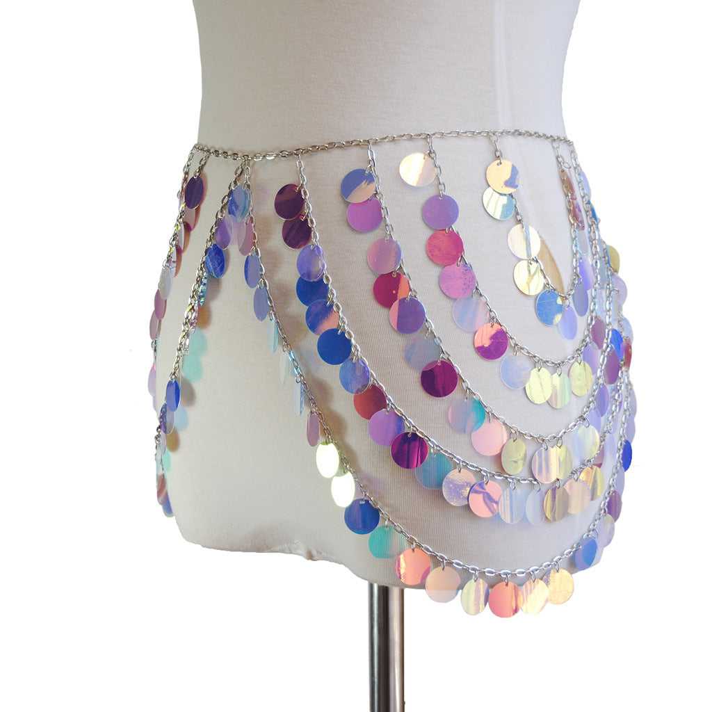 Rainbow Heart Tassel Skirt