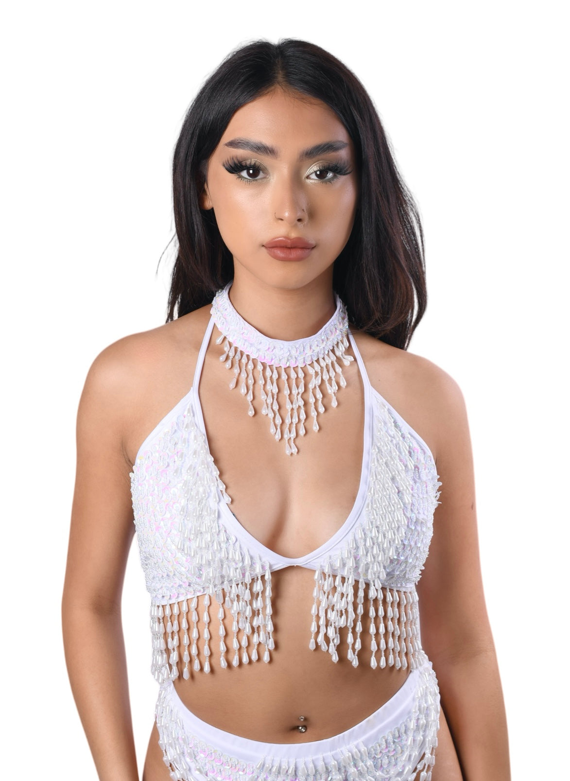 Hand Stitched Sequin Bra Top - Techno Doll