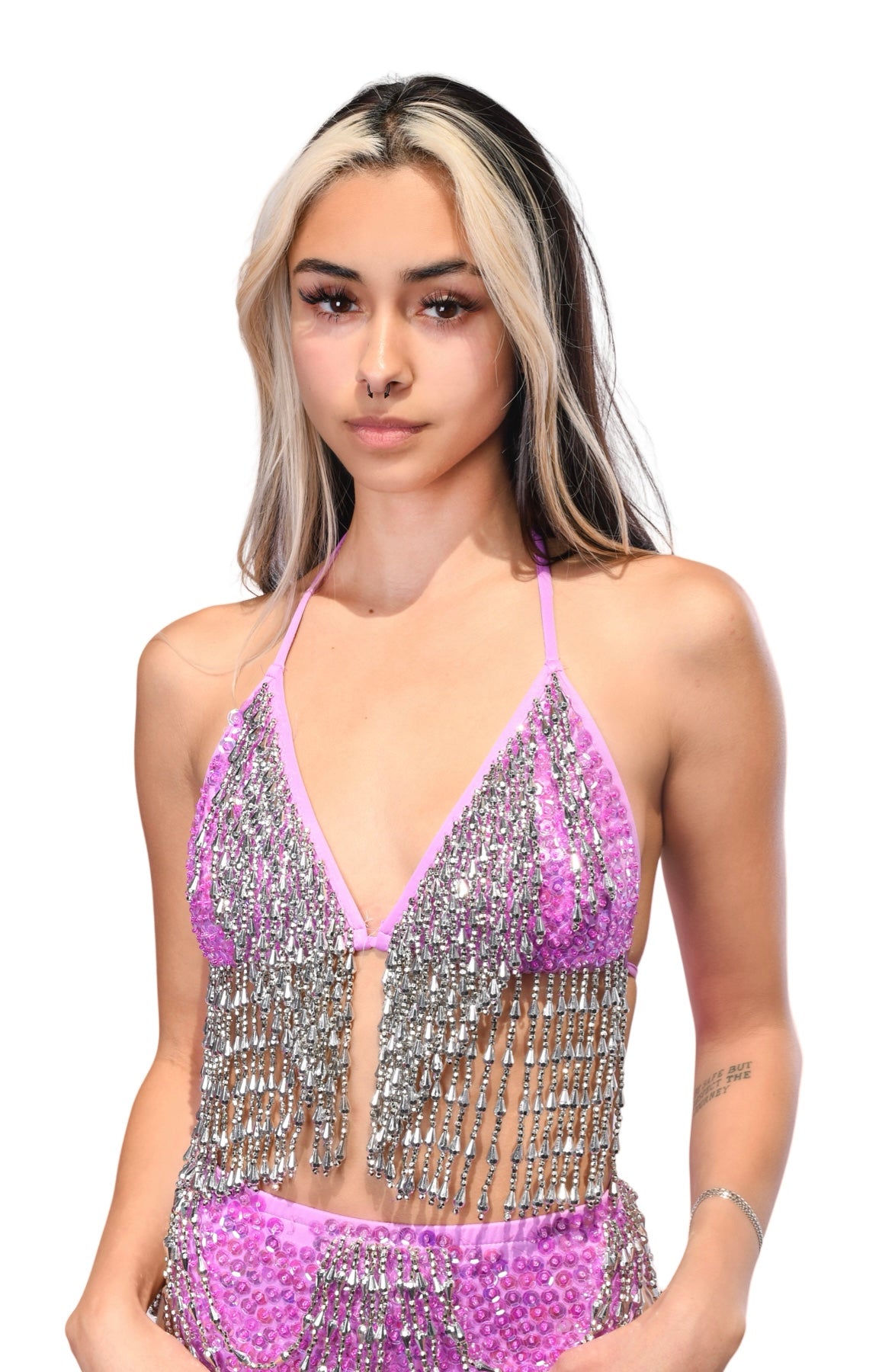 Hand Stitched Top-Lilac Sparkle