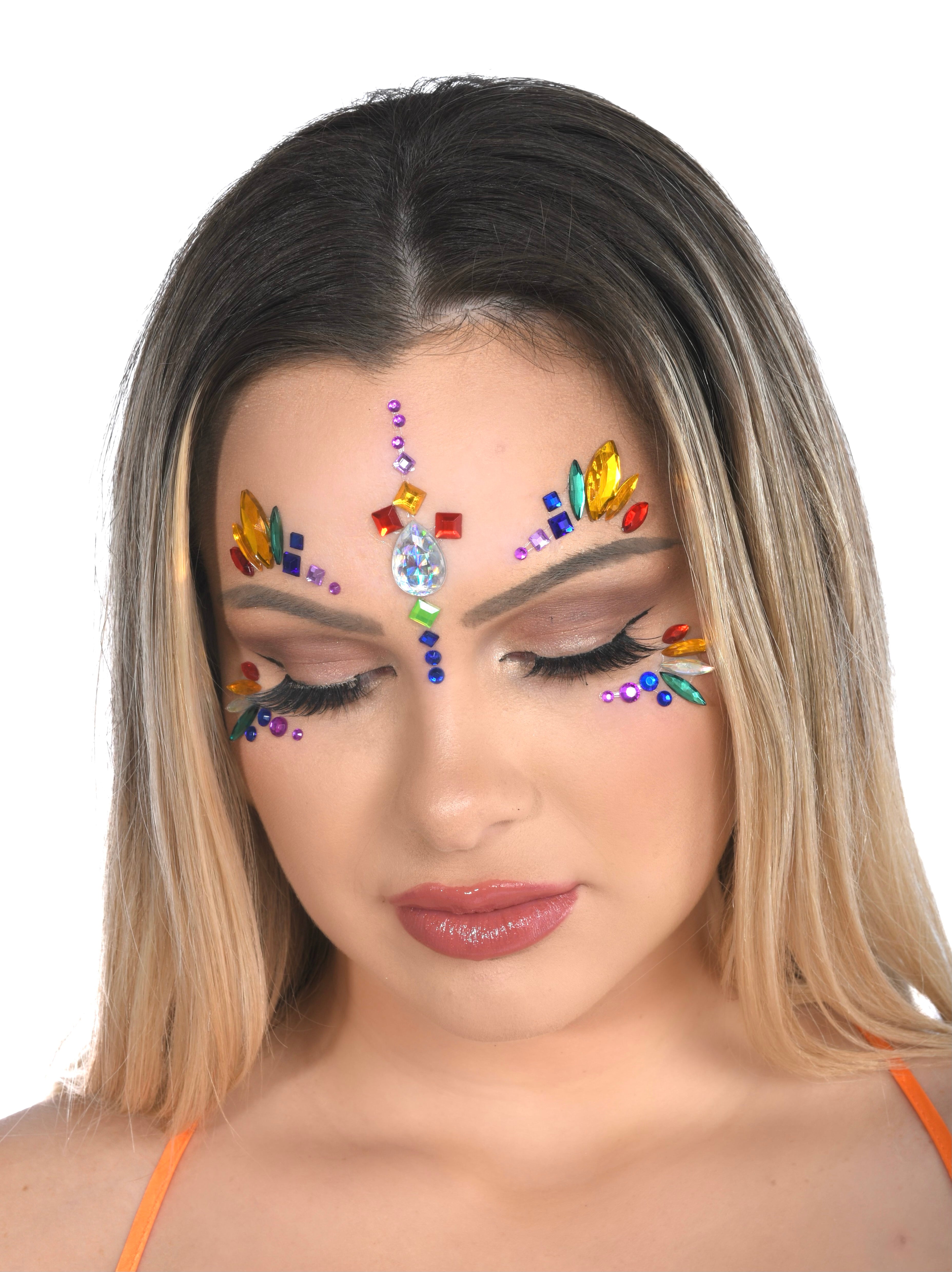 Rainbow Rhinestone Crystal Face Jewels