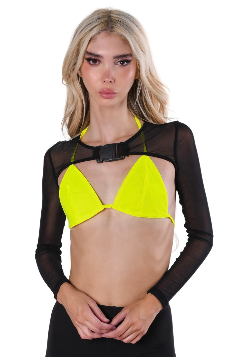 Neon Yellow Rave Bikini Top