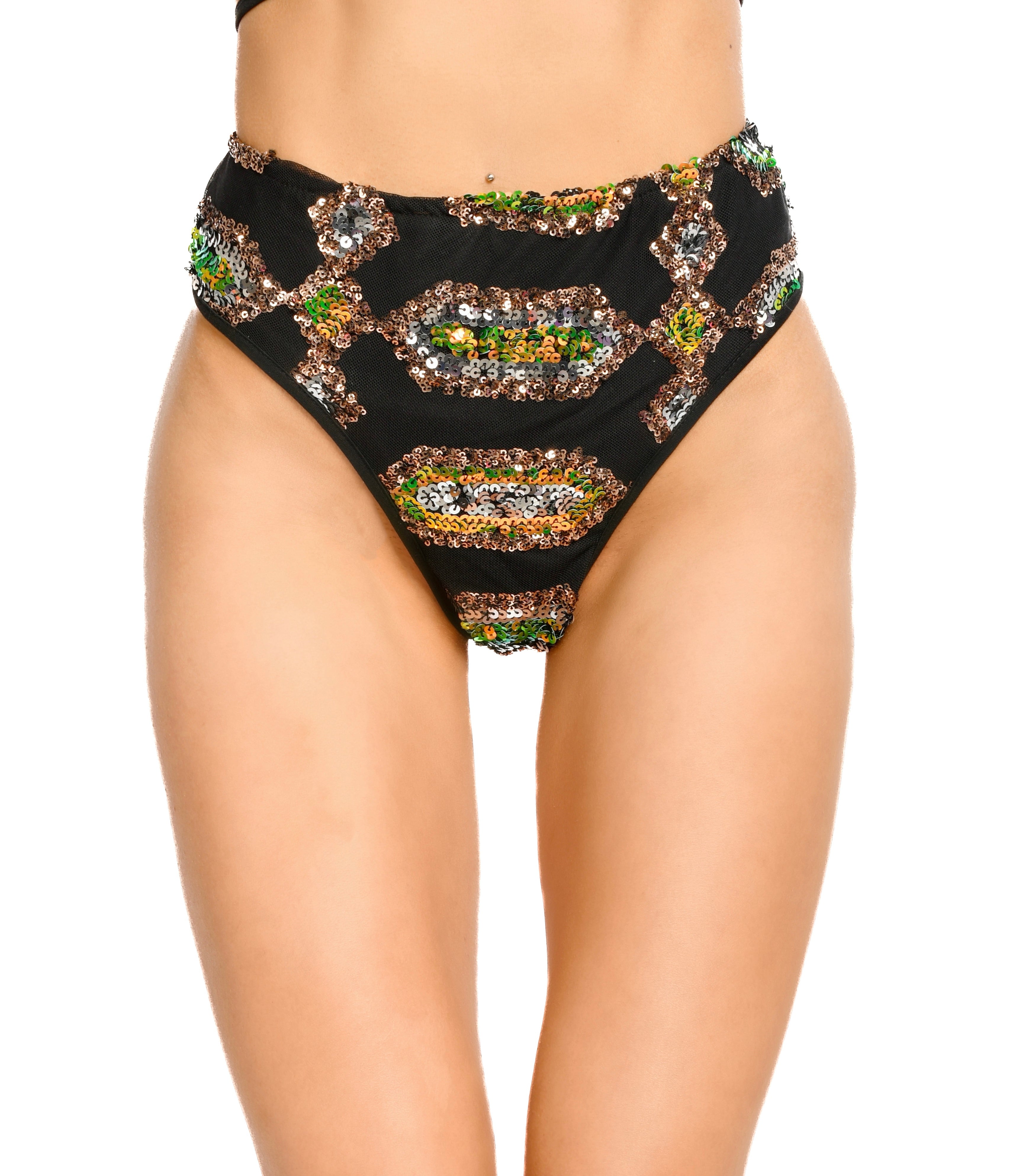 Black Obsidian Goddess Sequin Bottoms