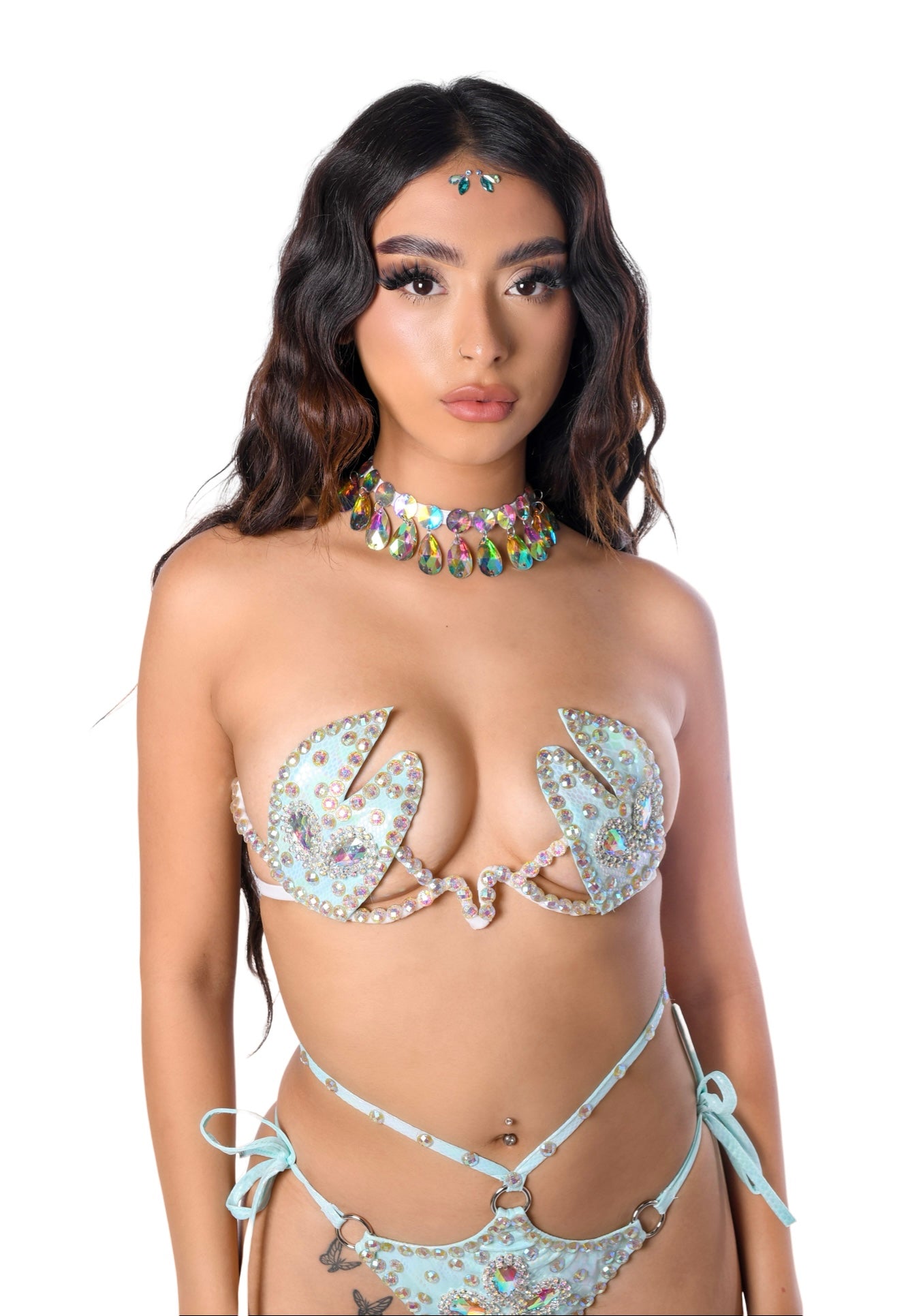 Desert Wildfire Carnival Bra Top- Mint