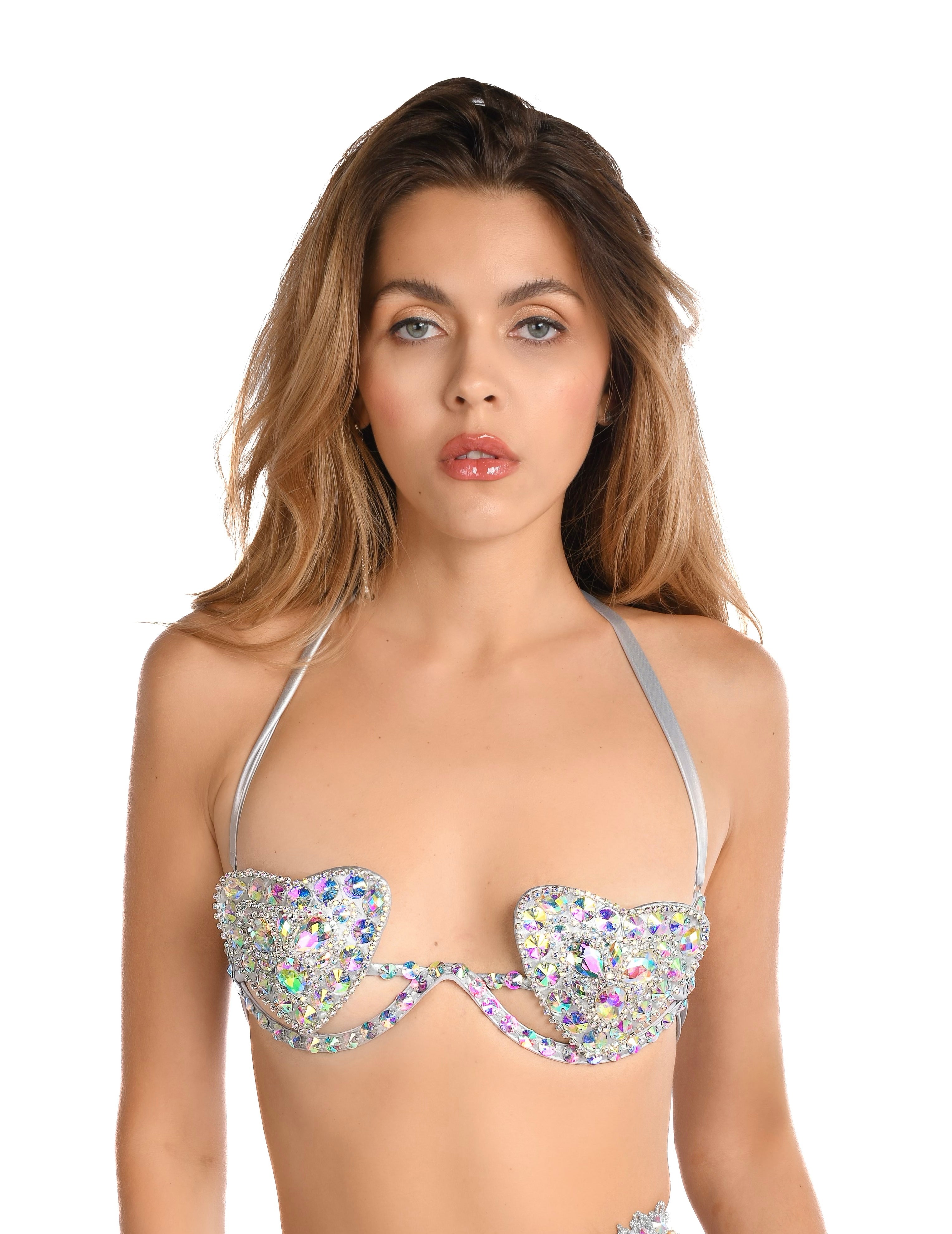 Metallic Heart Rhinestone Top
