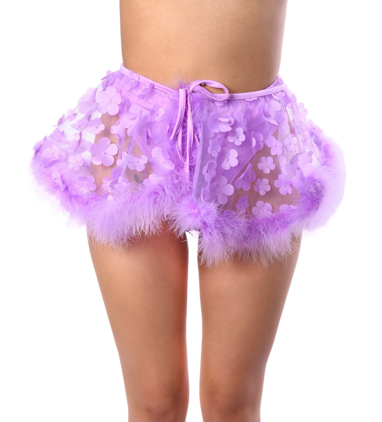 Lilac Blossom Fuzzy 3D Skirt