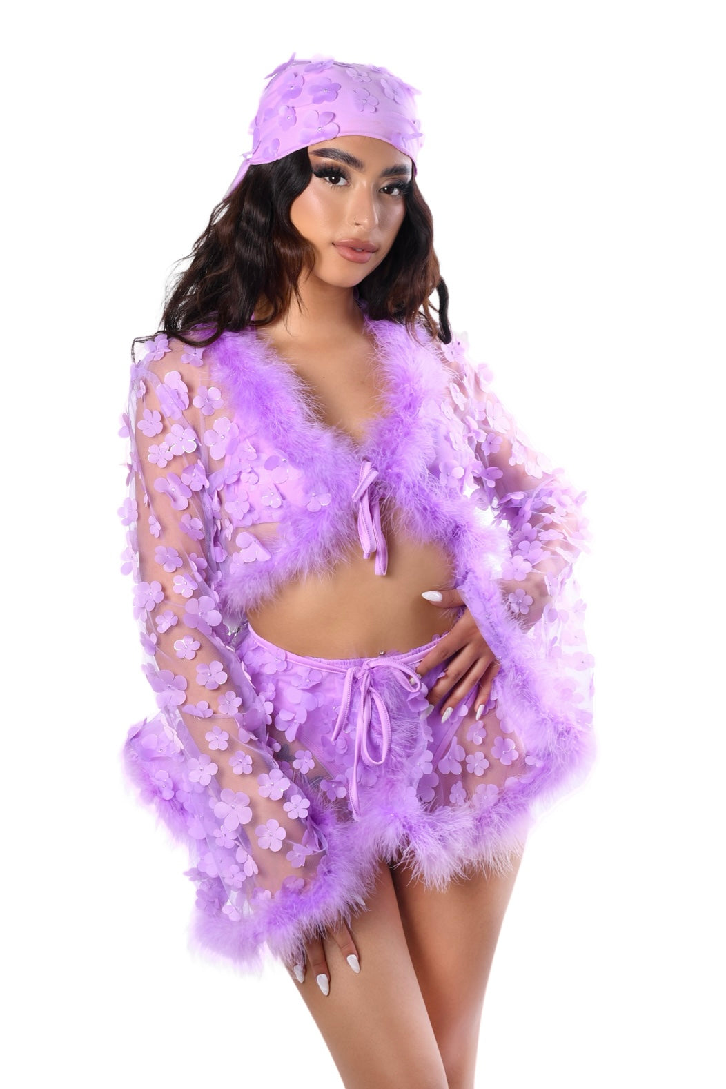 Lilac Blossom Fuzzy 3D Top