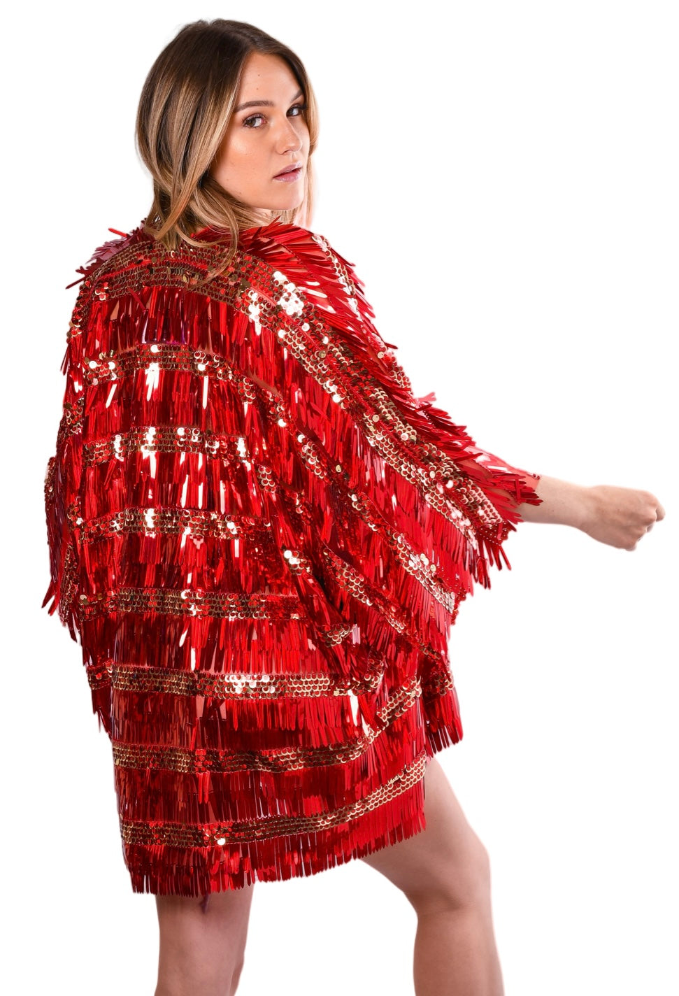 Sequin Kimono - Ruby