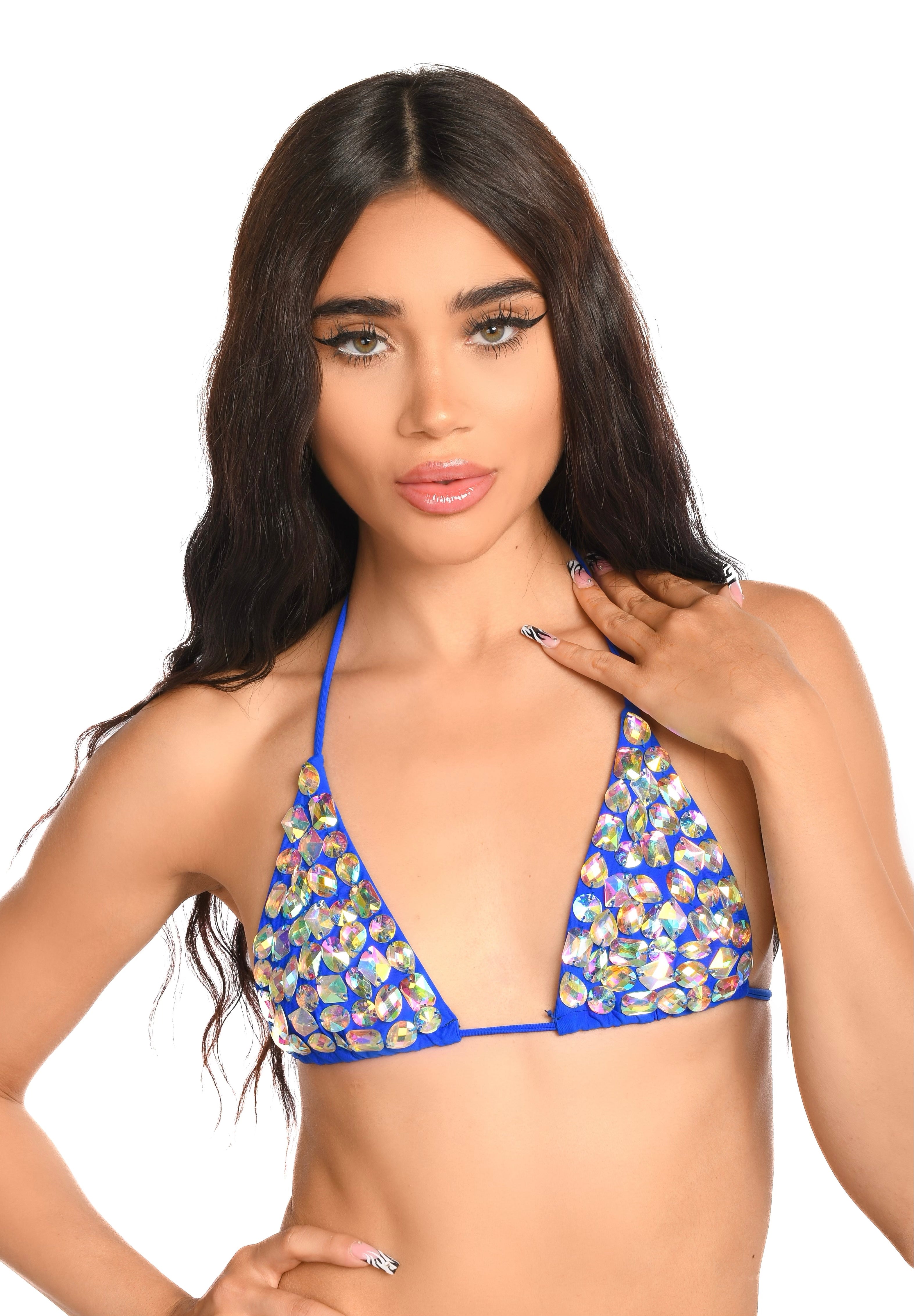 Royal Blue Rhinestone Top
