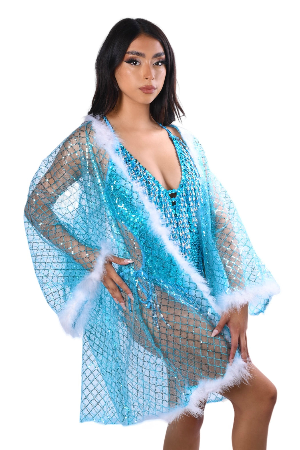 FULL OUTFIT- Crystal Blue (Bodysuit+Kimono)