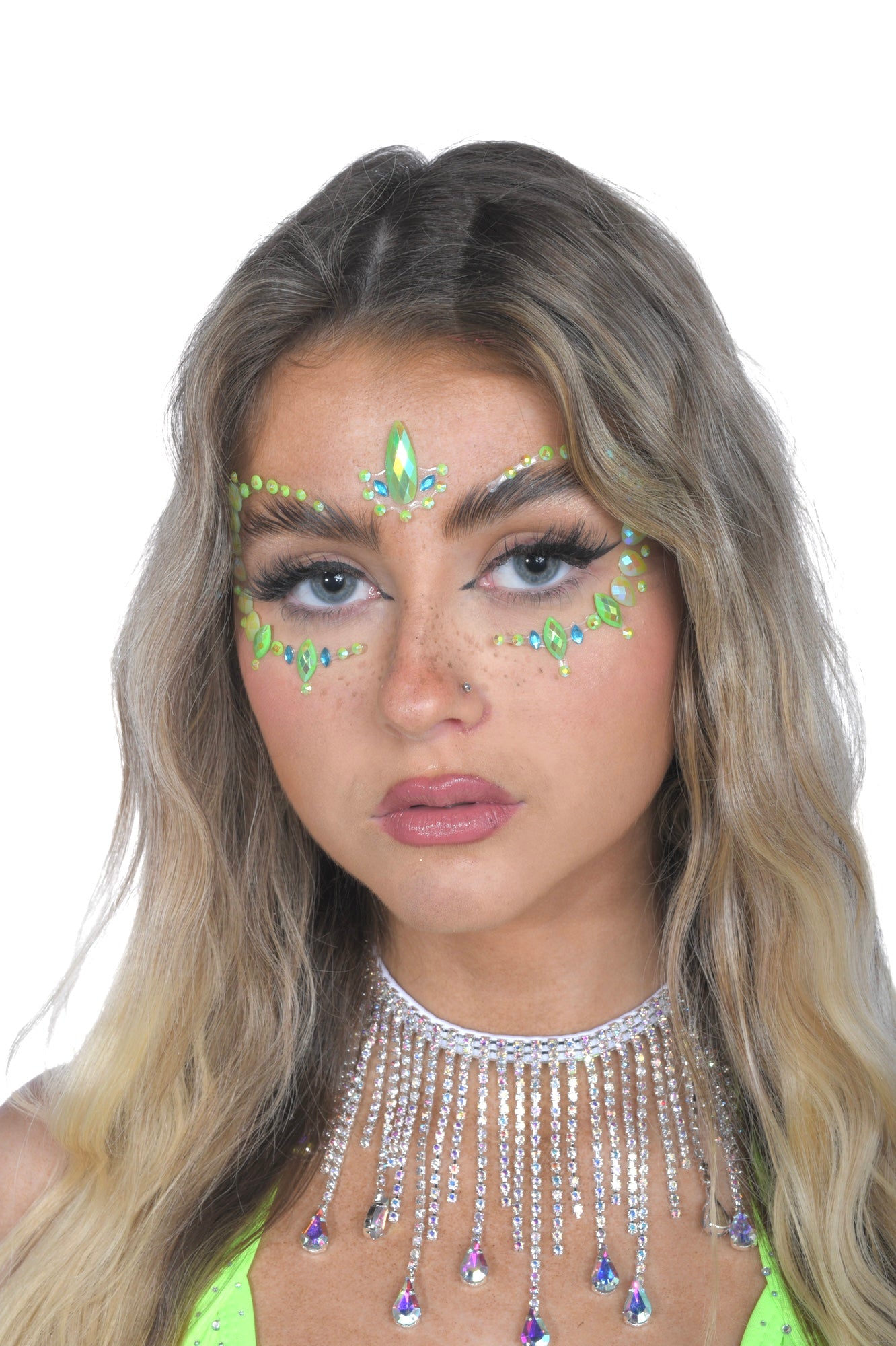 Neon Rhinestone Crystal Face Jewels