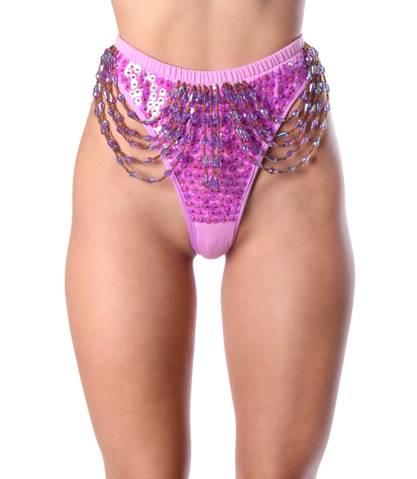 Hand Stitched Sequin Cheeky Bottoms- Lilac Dreams