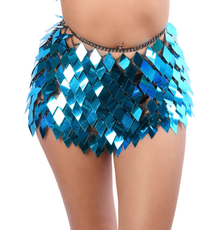 Aqua Blue Jewelry Skirt