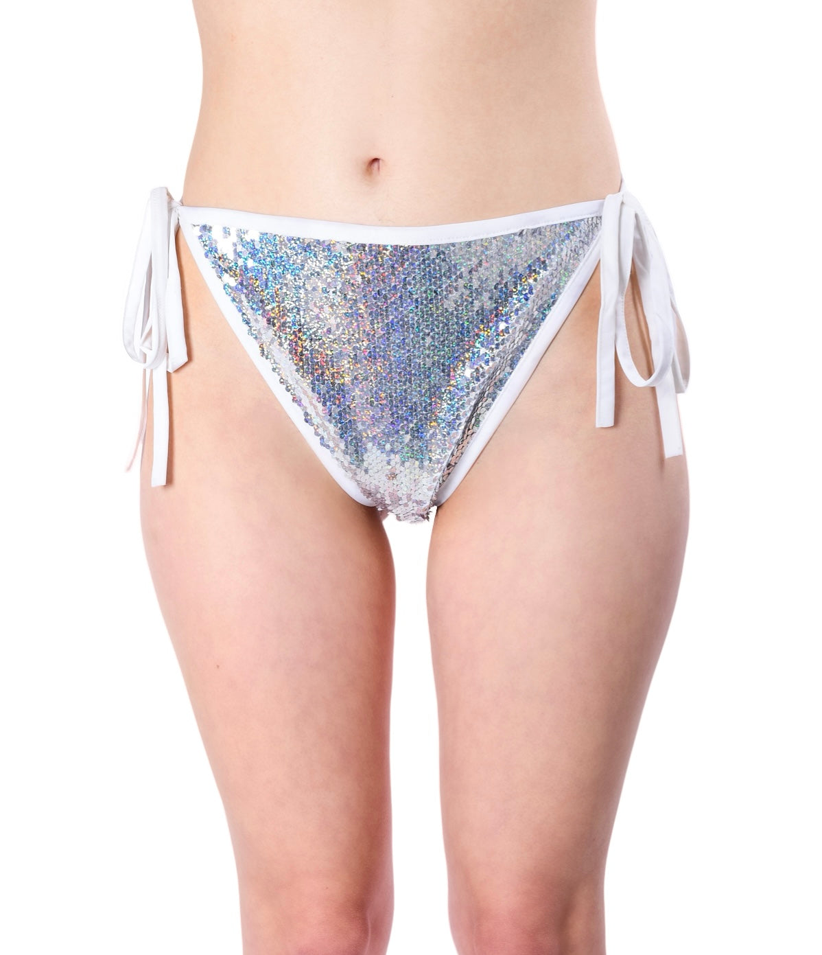 Silver Holographic High Sequin Bottom