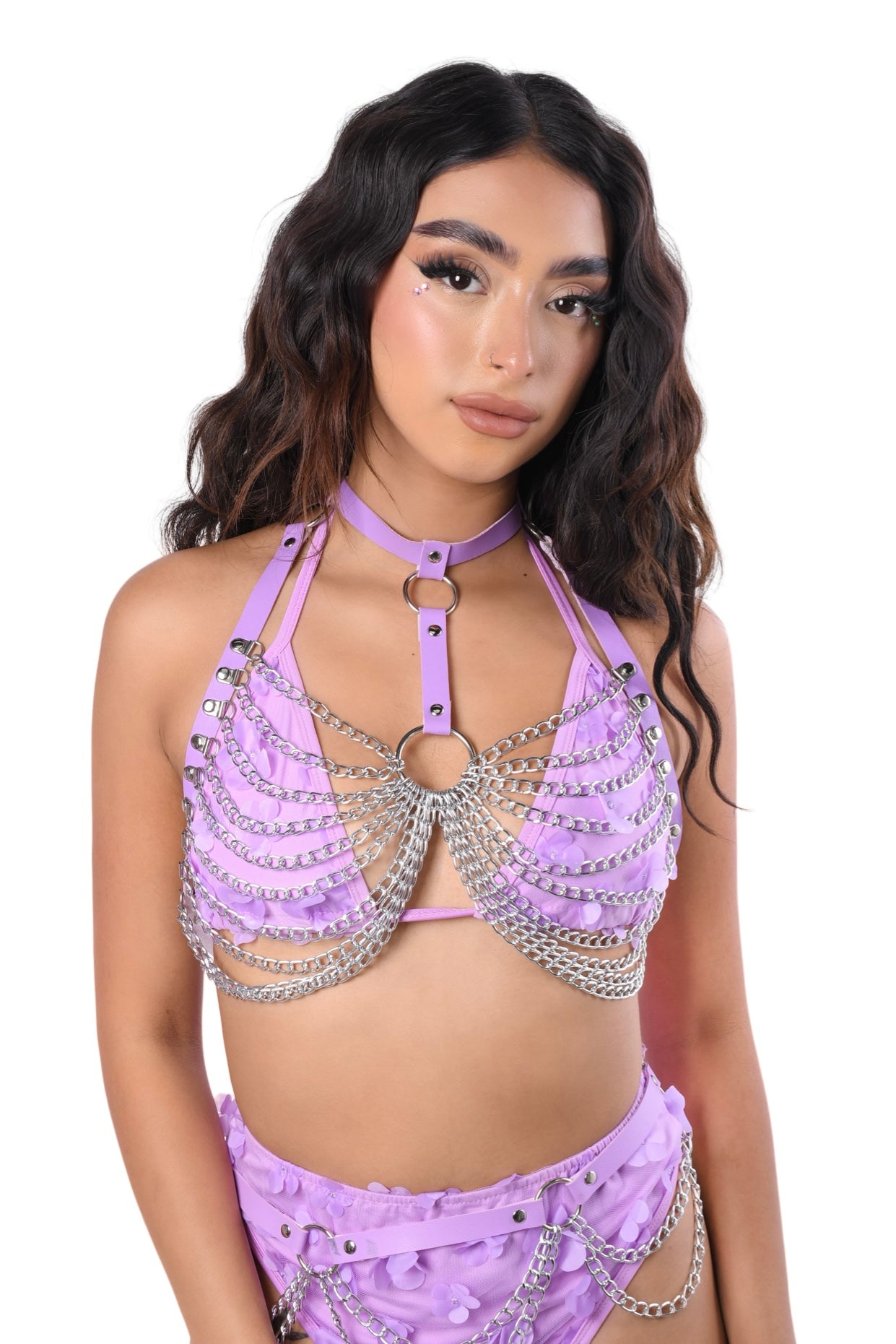 Lilac Babe Chain Harness Top