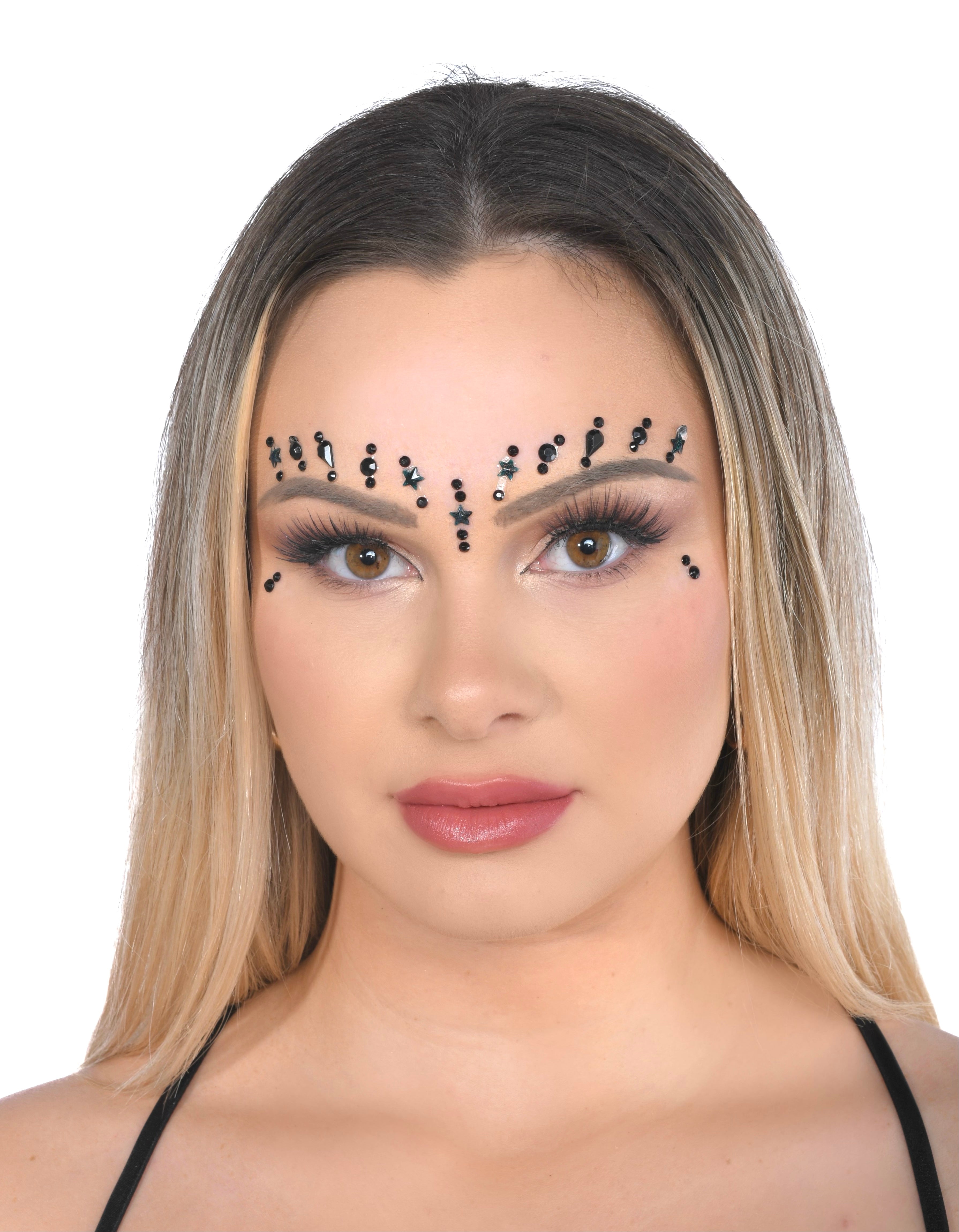 Midnight Rhinestone Crystal Face Jewels