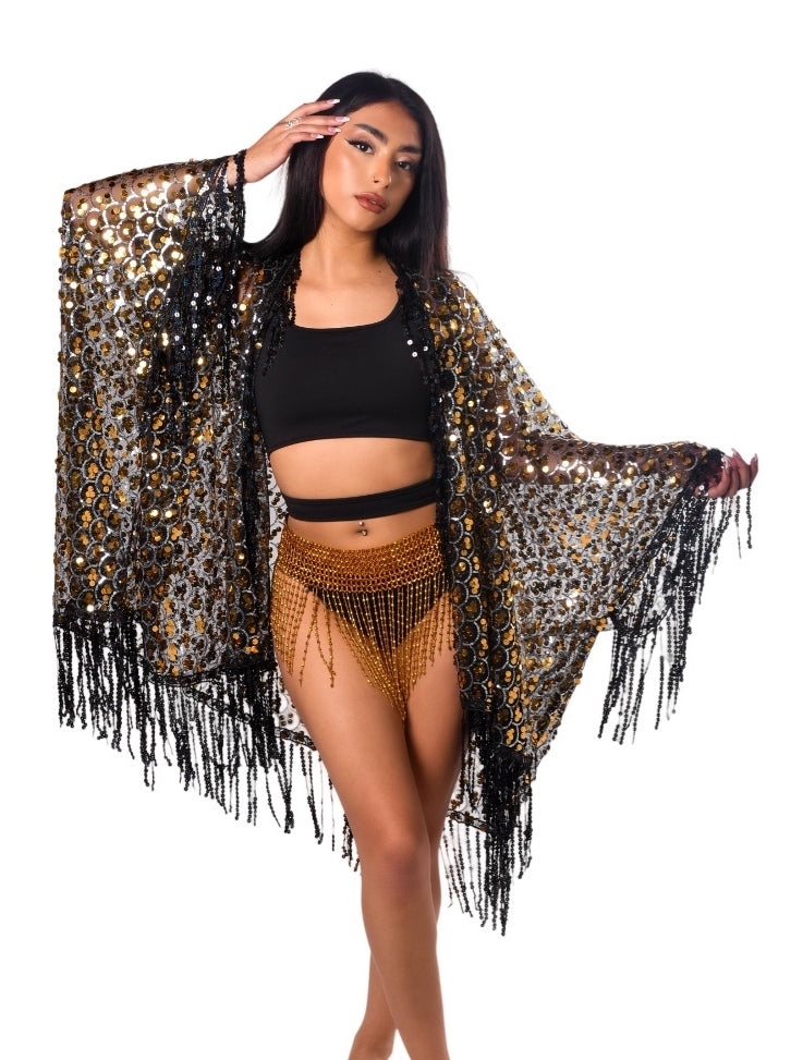 Sequin Tassel Kimono- Treasure Chest