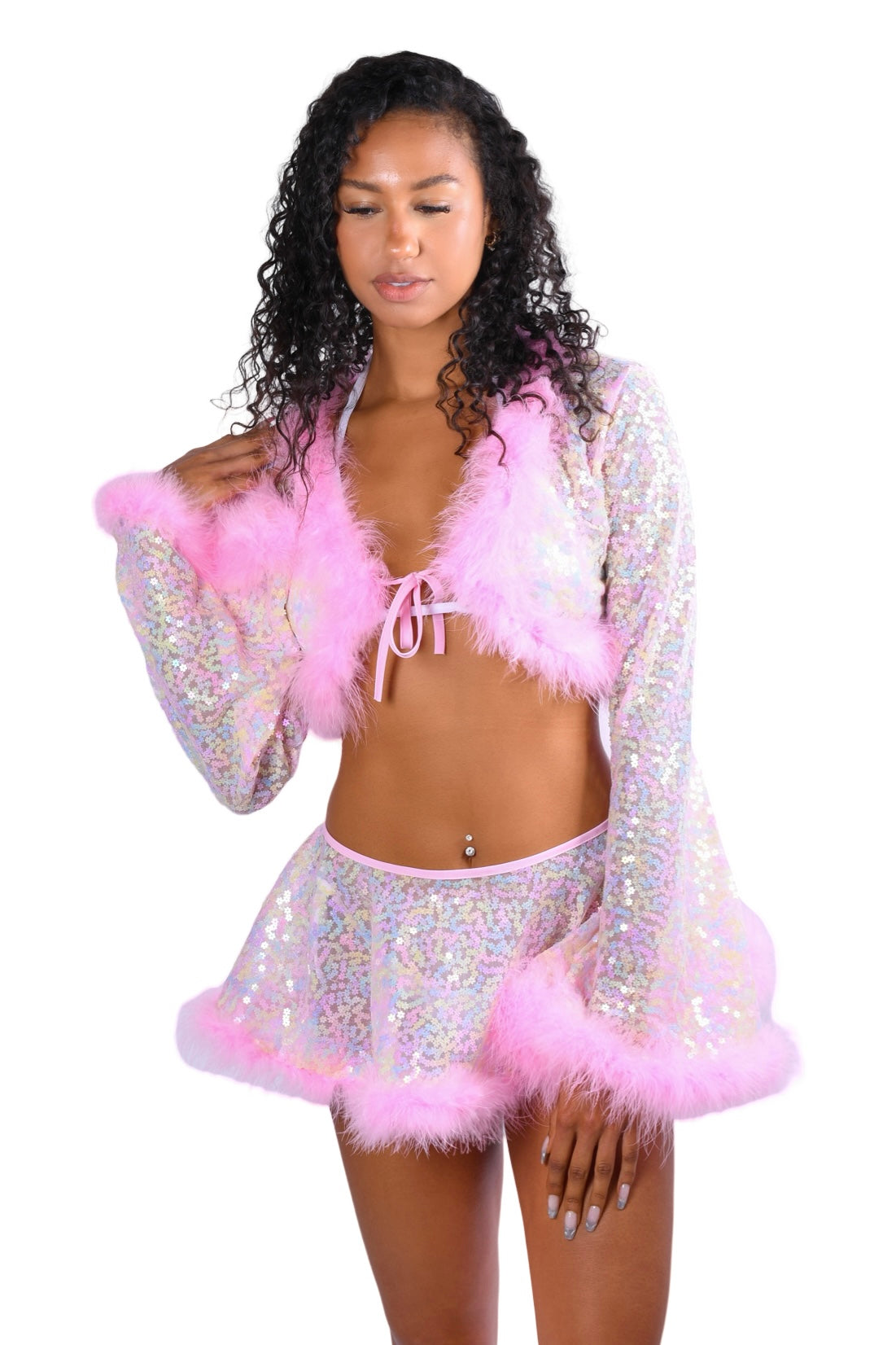 Pink Candy Fuzzy 3D Sequin Set