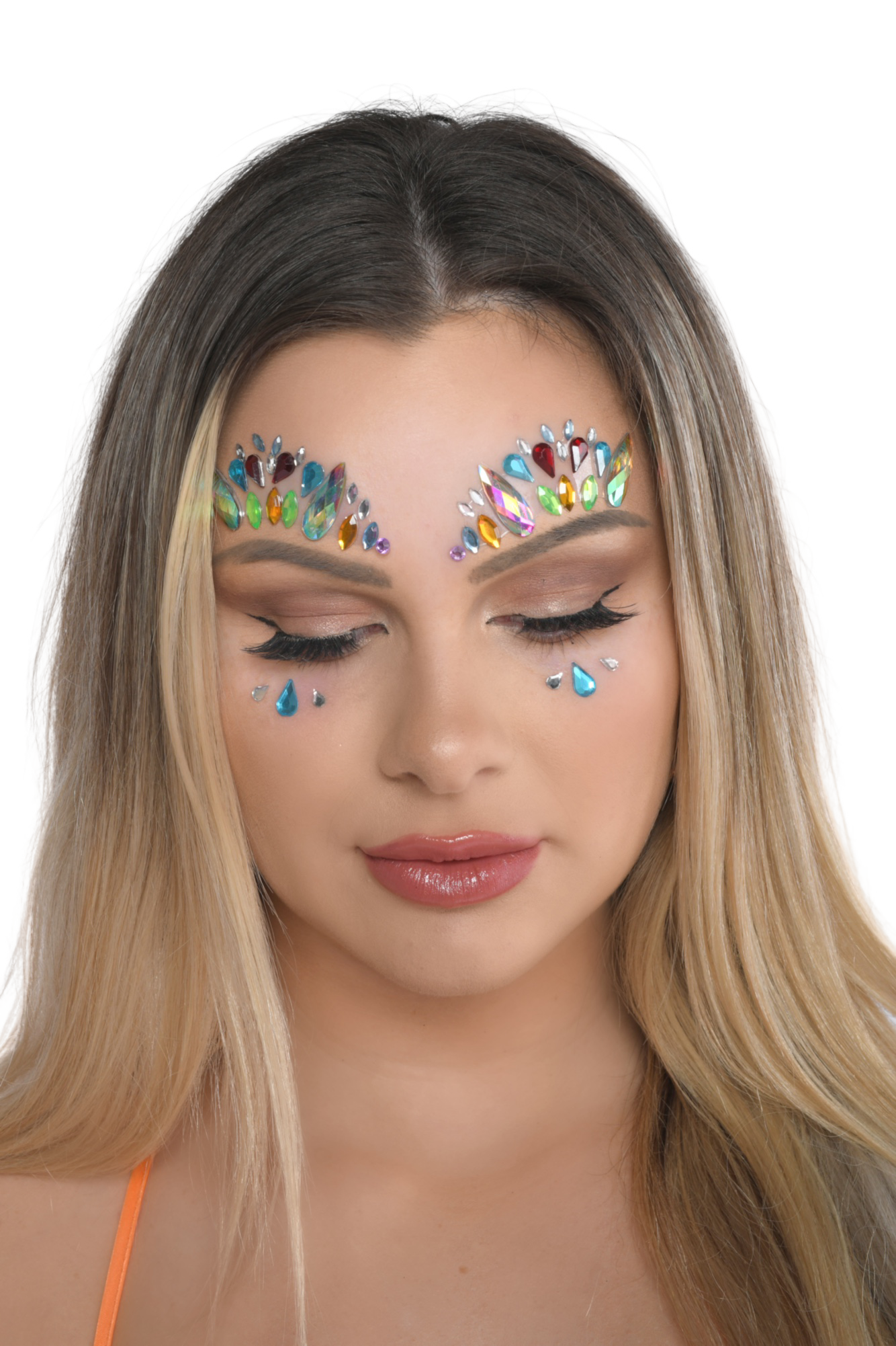 Rainbow Tide Rhinestone Crystal Face Jewels