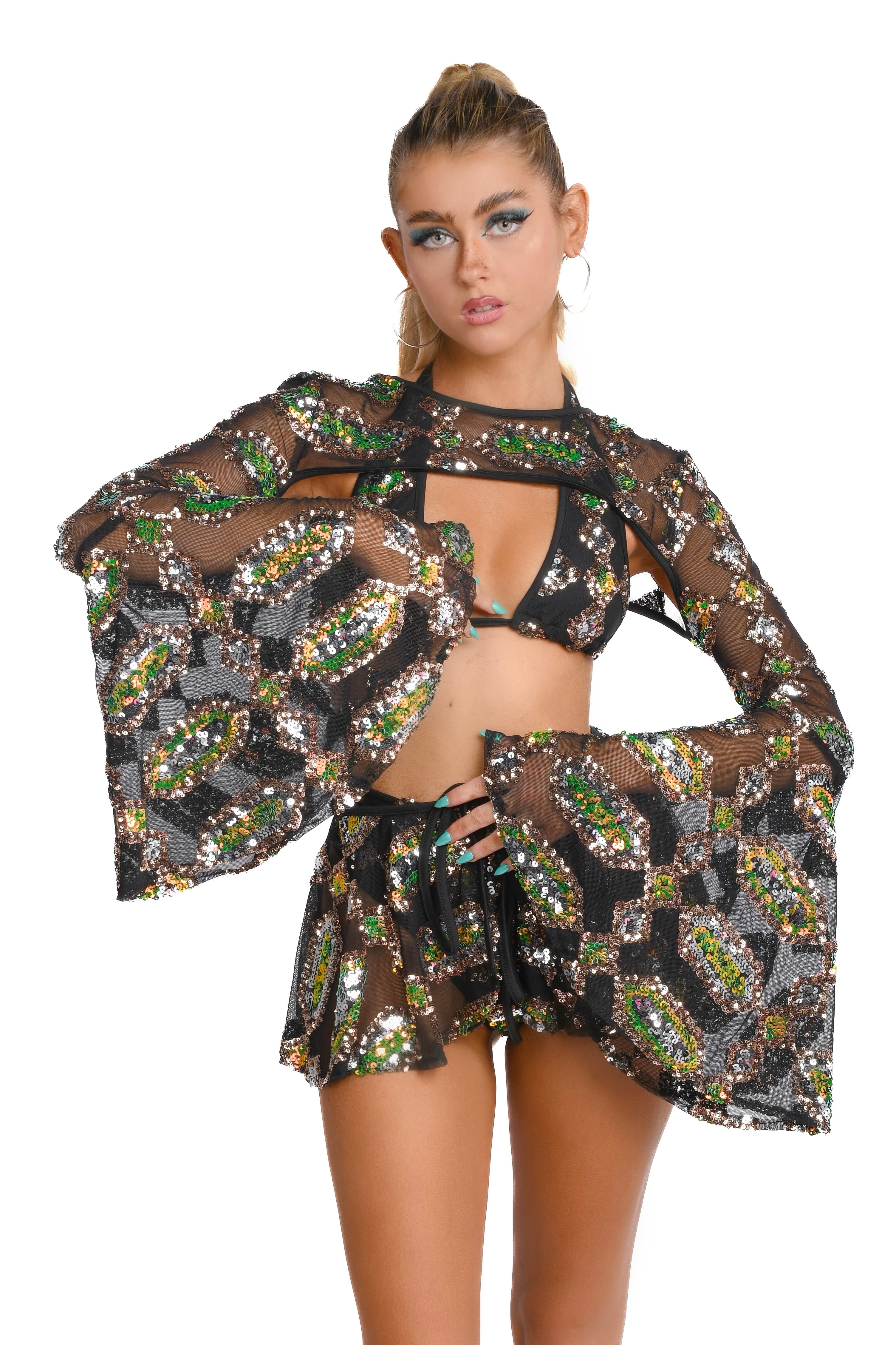 Black Obsidian Sequin Set