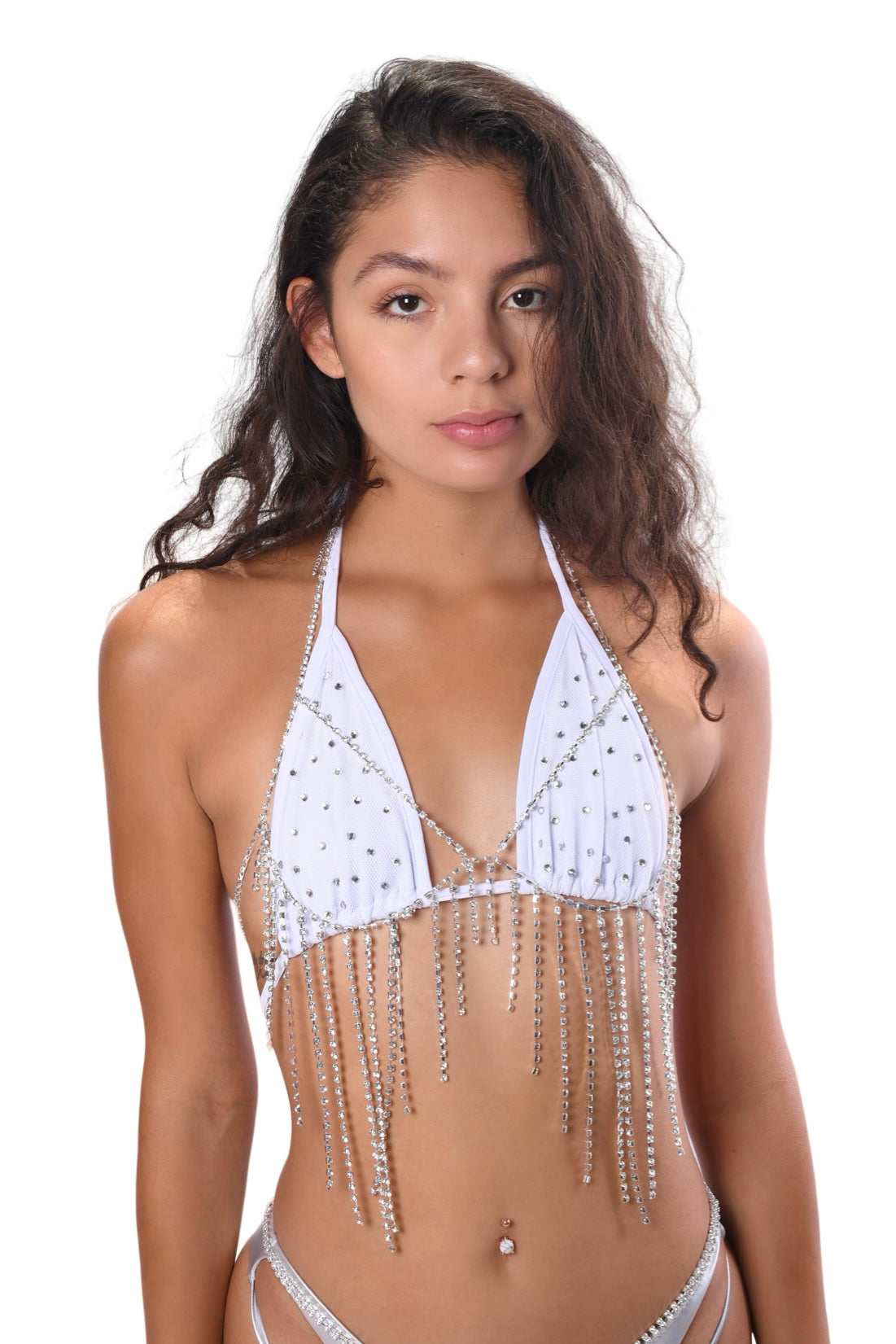 Rhinestone Body Jewelry Top