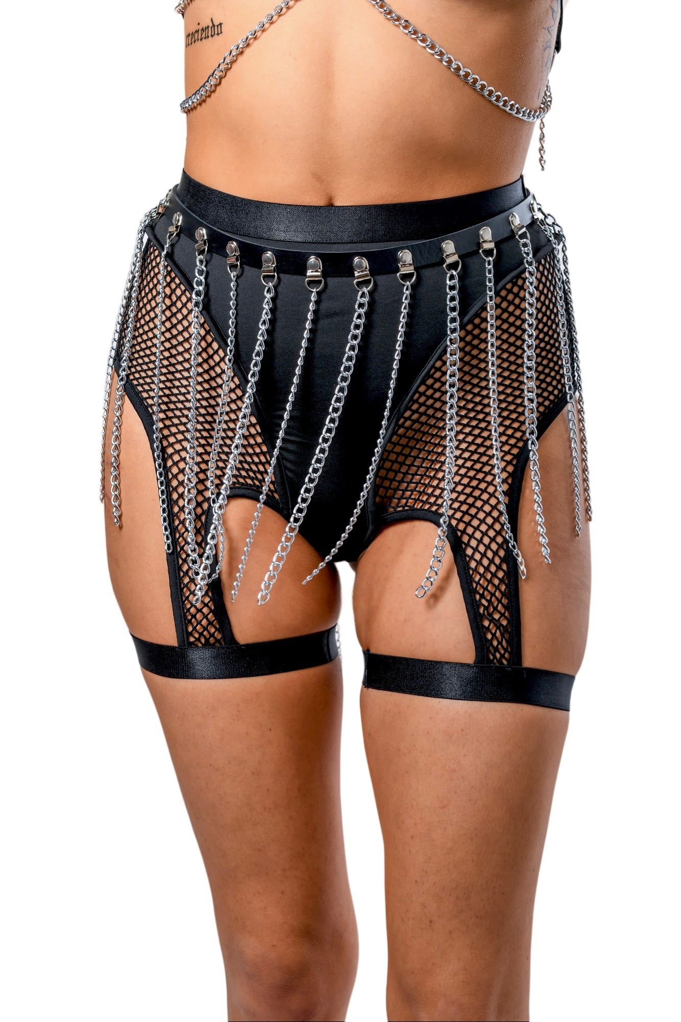 Black Harness Chain Skirt