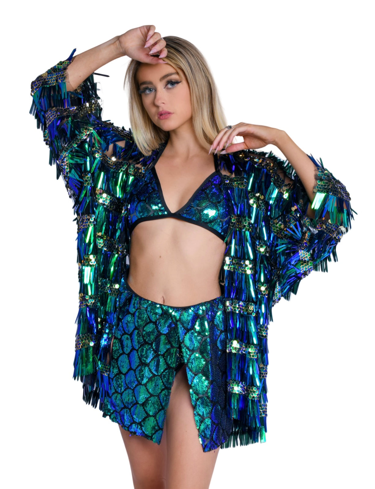 Sequin Kimono- Chameleon