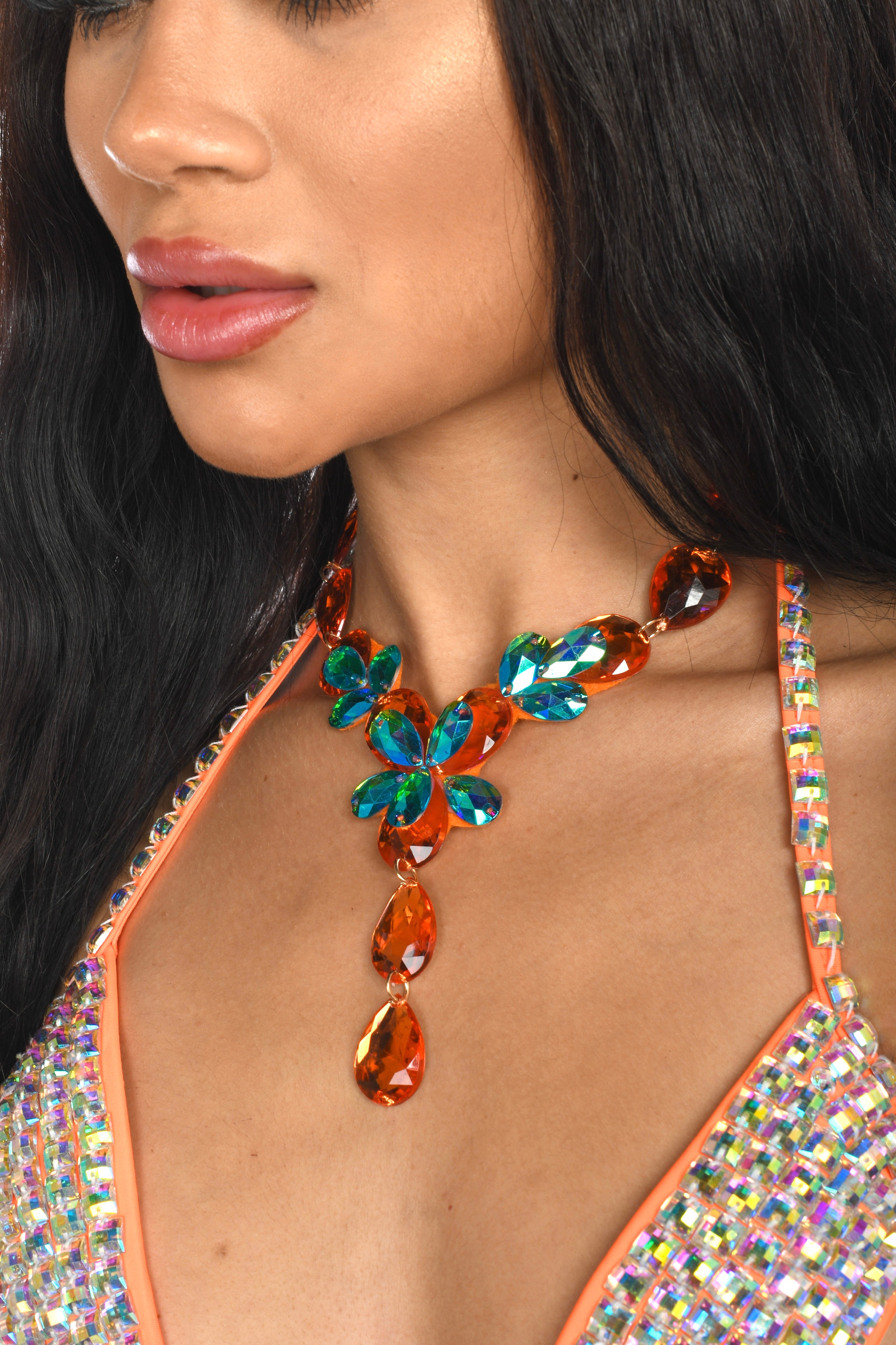Orange/Blue Carnival Necklace