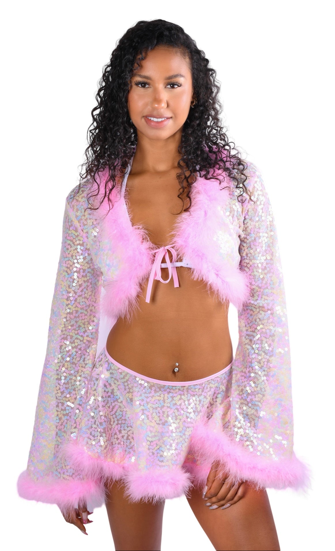 Pink Candy Fuzzy 3D Sequin Set
