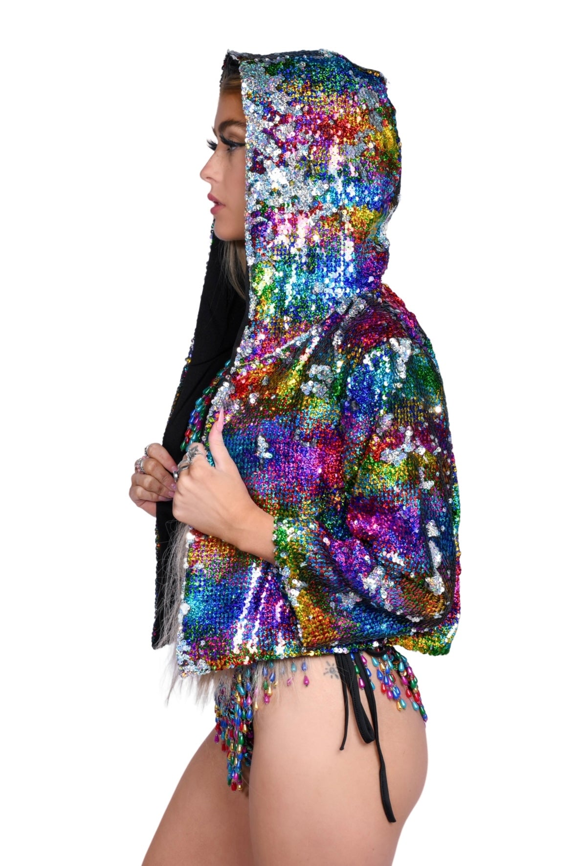 Rainbow Pride Teardrop Sequin Jacket